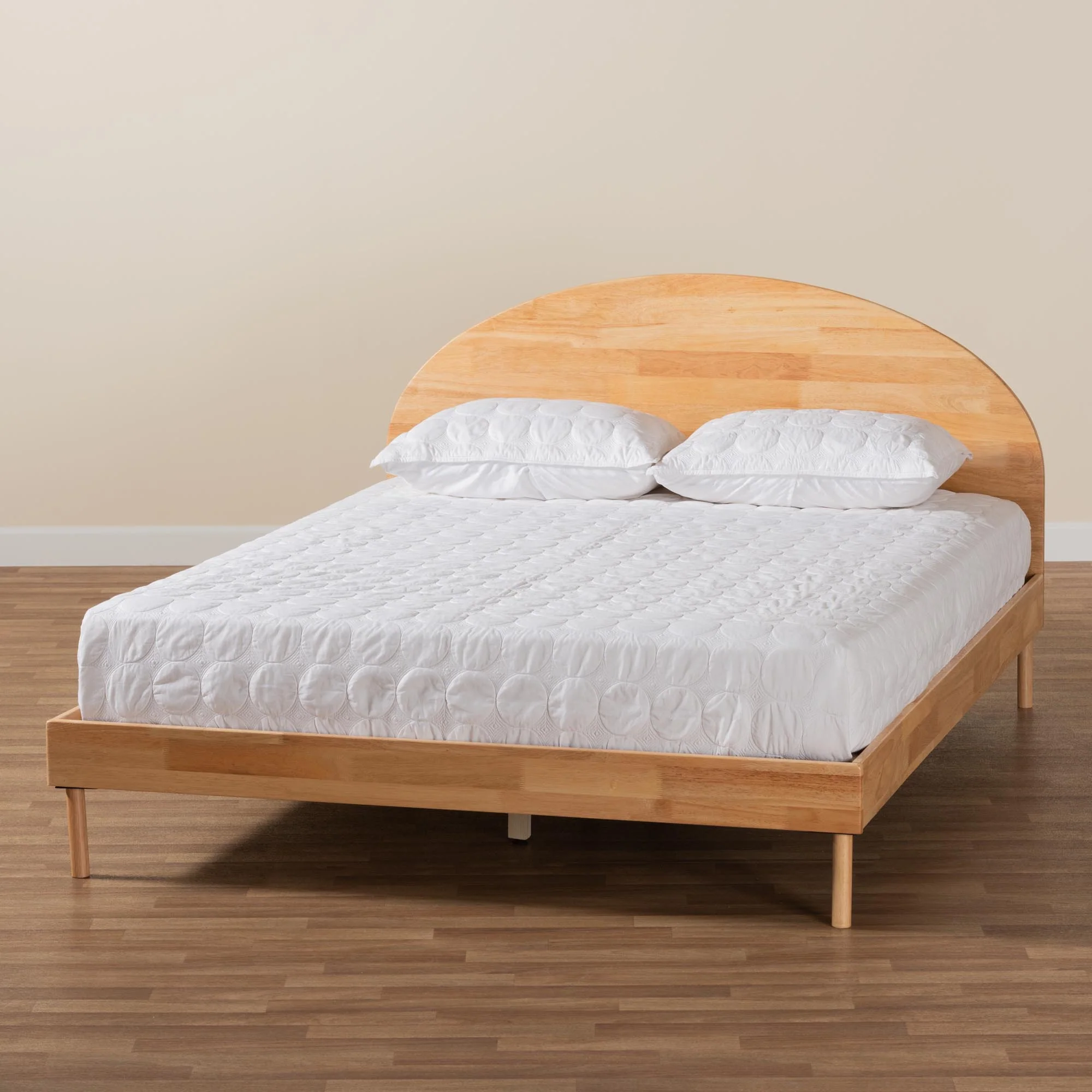Baxton Studio Denton Japandi Natural Brown Finished Wood Queen Size Platform Bed - Image 9