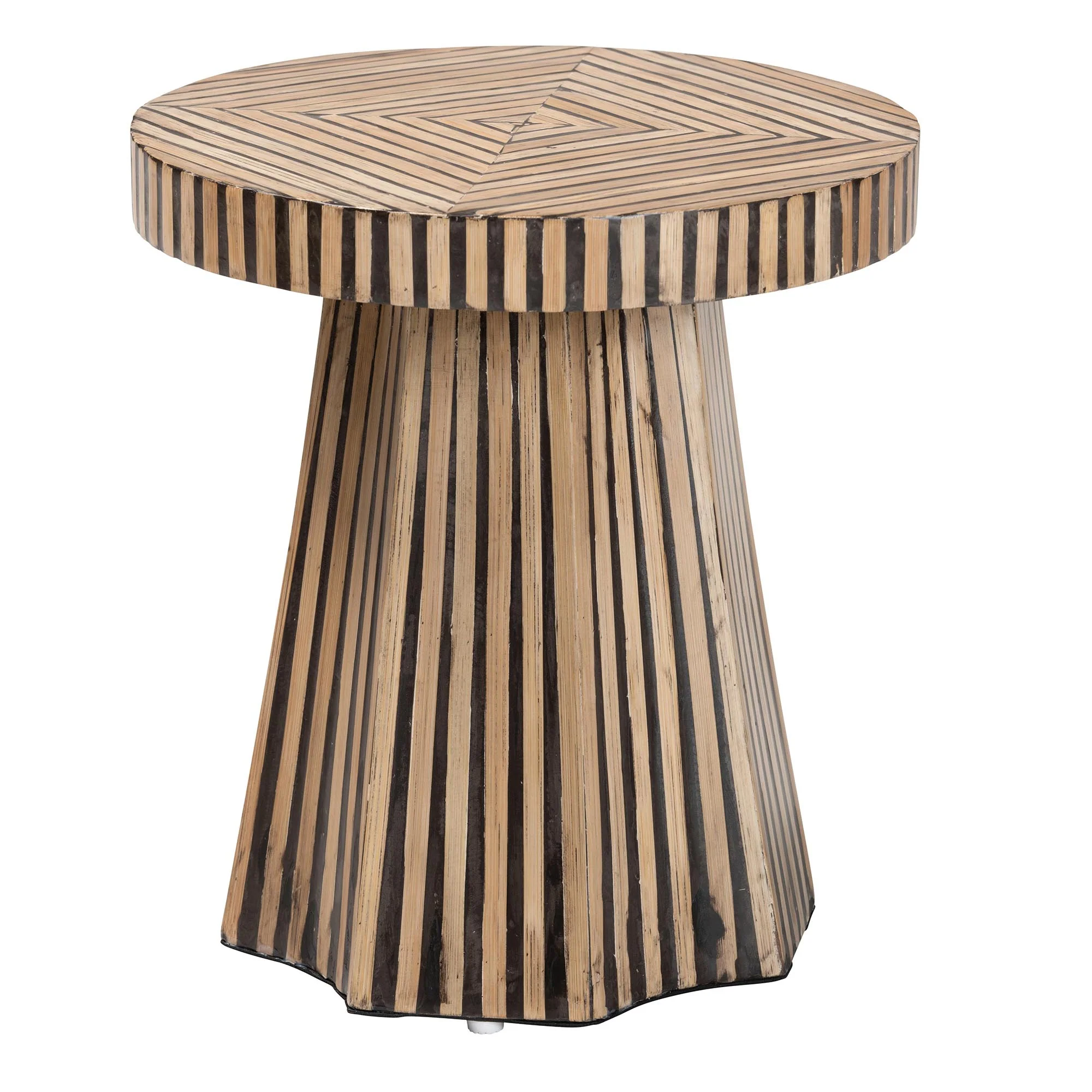 Baxton Studio Devika Modern Bohemian Two-Tone Natural and Dark Brown Bamboo End Table - Image 2
