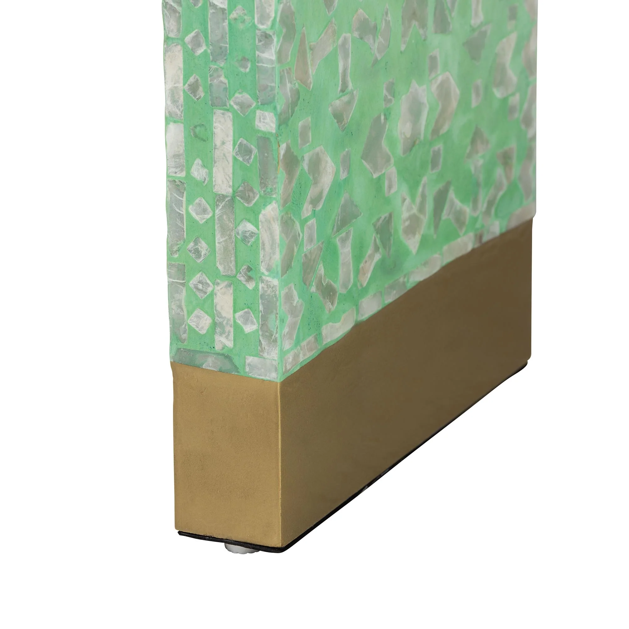Baxton Studio Didrika Modern Bohemian Seafoam Green Mother of Pearl Console Table - Image 5