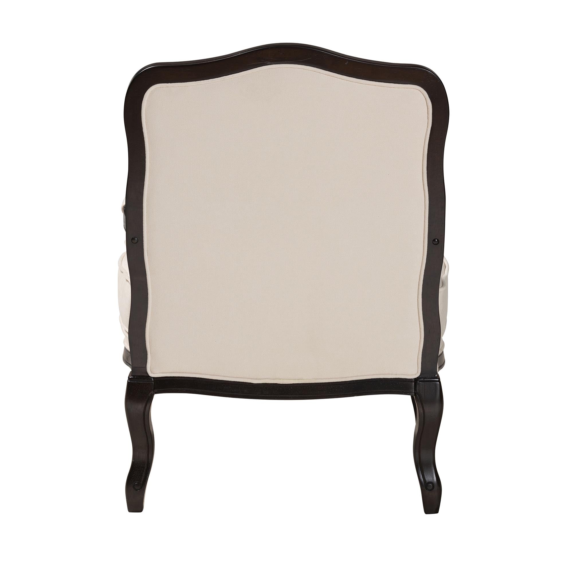 Baxton Studio Dion Traditional French Cream Fabric and Wenge Brown Finished Wood Accent Chair - Image 5