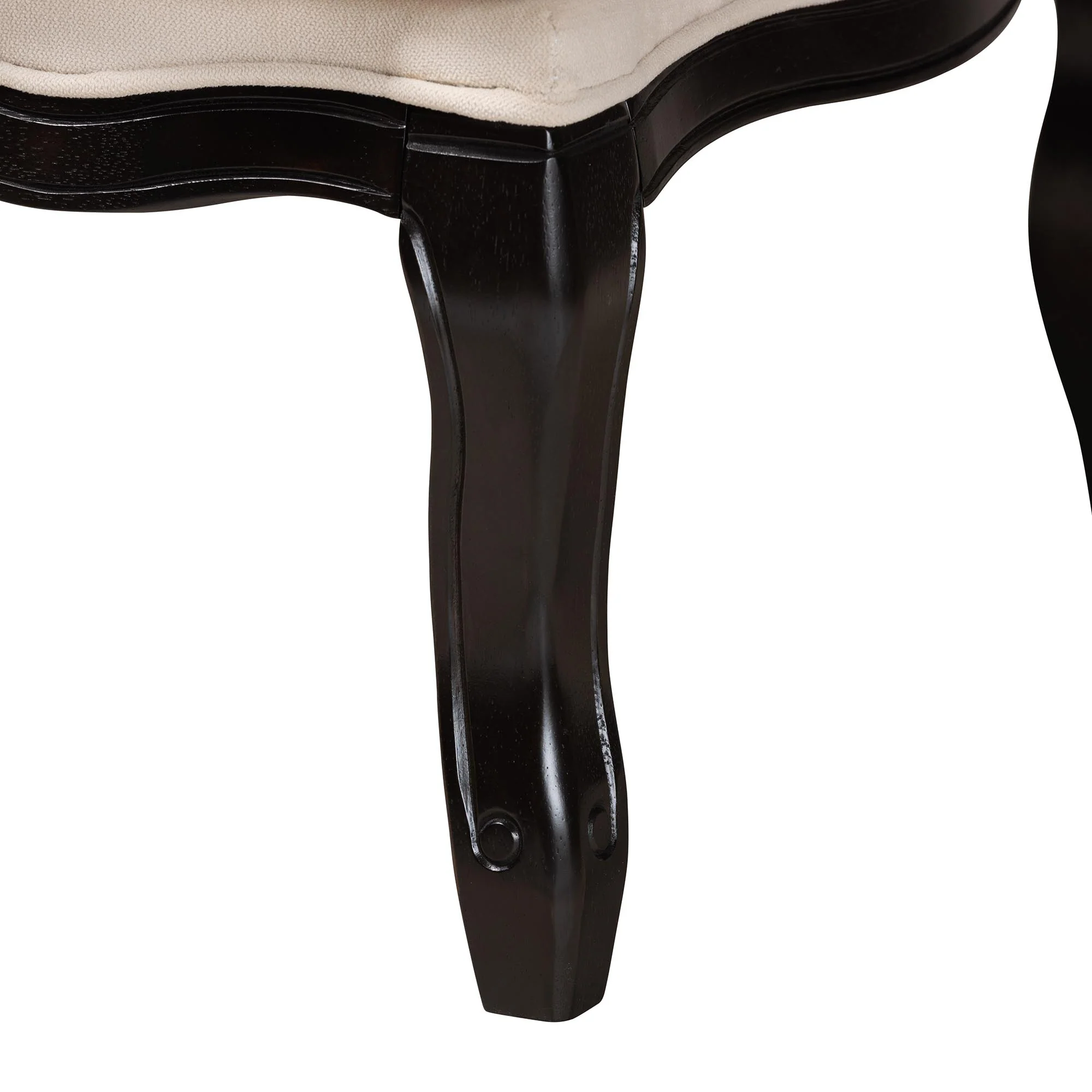 Baxton Studio Dion Traditional French Cream Fabric and Wenge Brown Finished Wood Accent Chair - Image 8