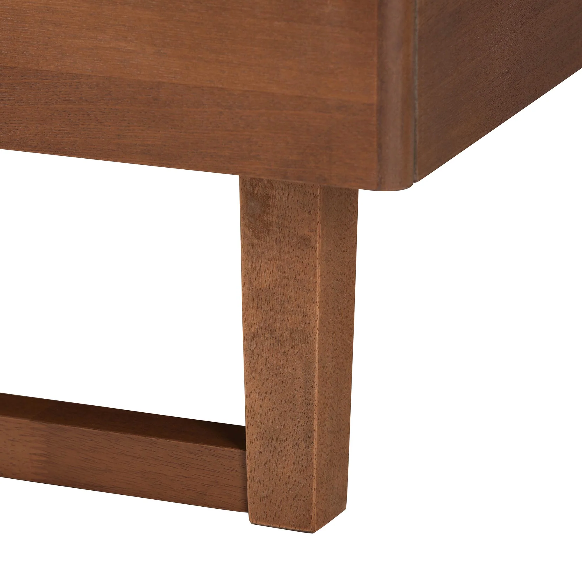 Baxton Studio Douglas Mid-Century Modern Grey Fabric and Walnut Brown Wood King Size Platform Bed - Image 10
