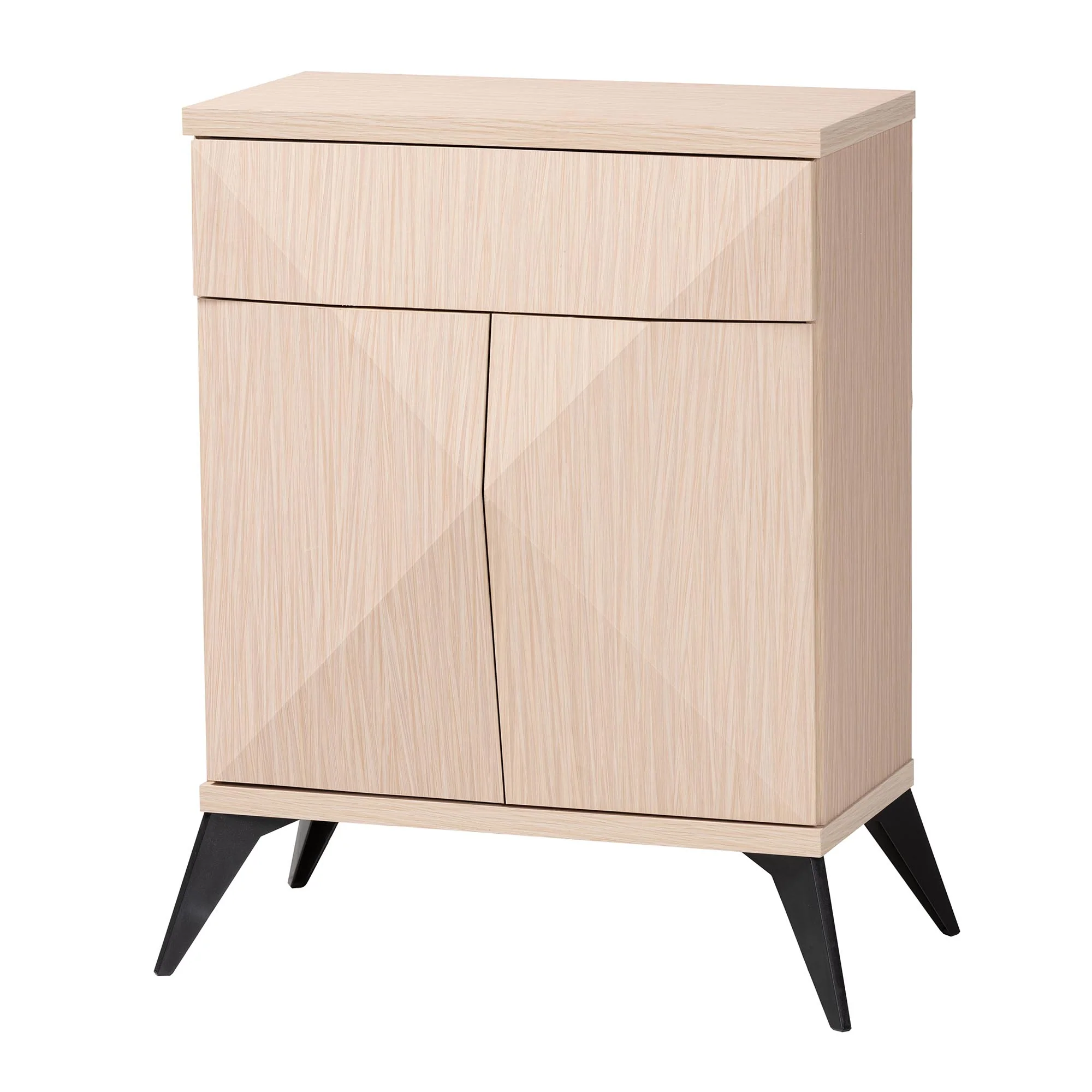 Baxton Studio Draper Mid-Century Modern Two-Tone Light Brown and Black Wood 2-Door Sideboard Buffet - Image 2