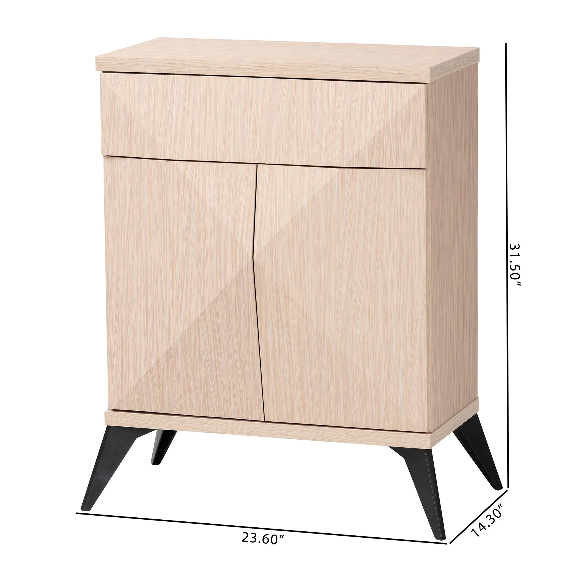 Baxton Studio Draper Mid-Century Modern Two-Tone Light Brown and Black Wood 2-Door Sideboard Buffet - Image 8