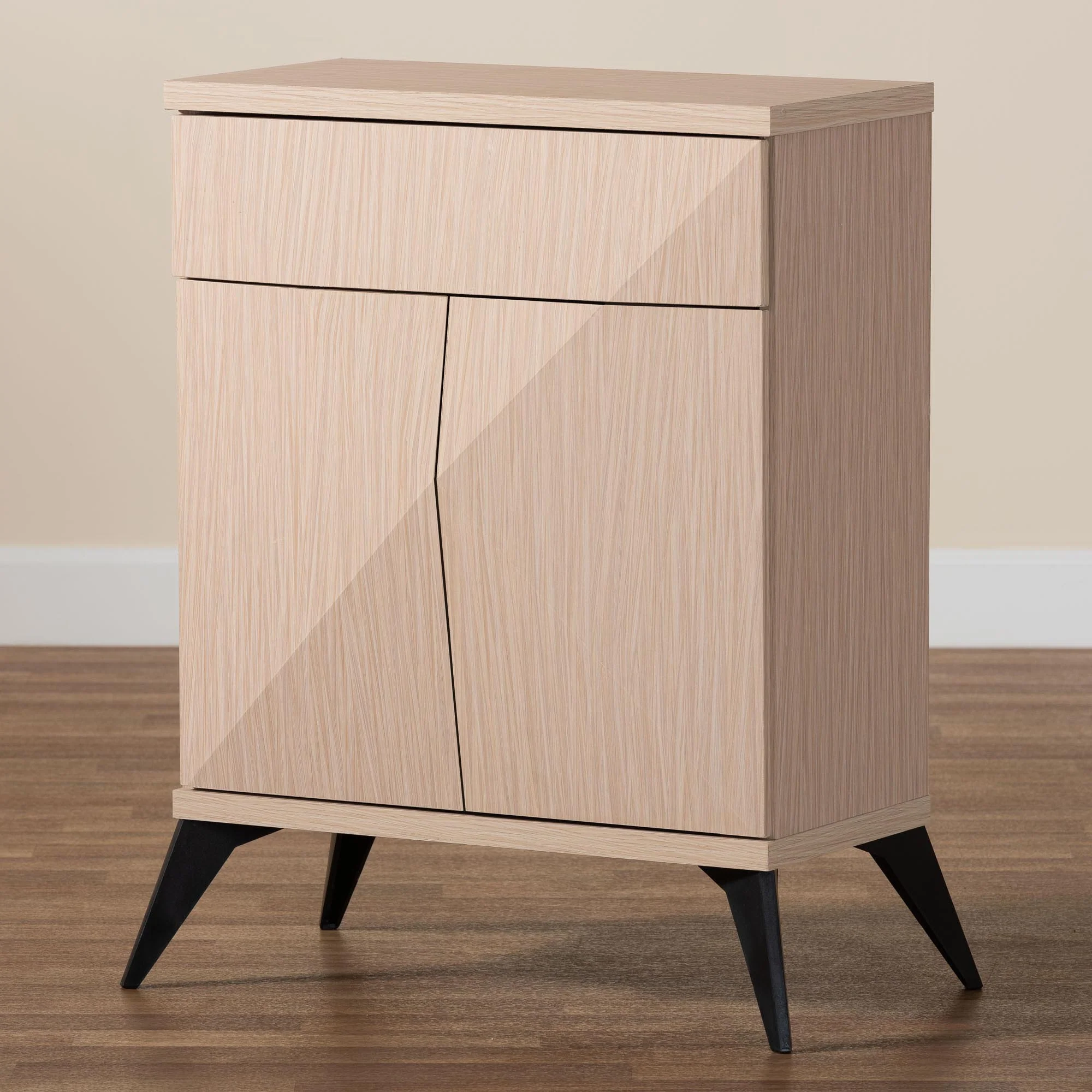 Baxton Studio Draper Mid-Century Modern Two-Tone Light Brown and Black Wood 2-Door Sideboard Buffet - Image 9