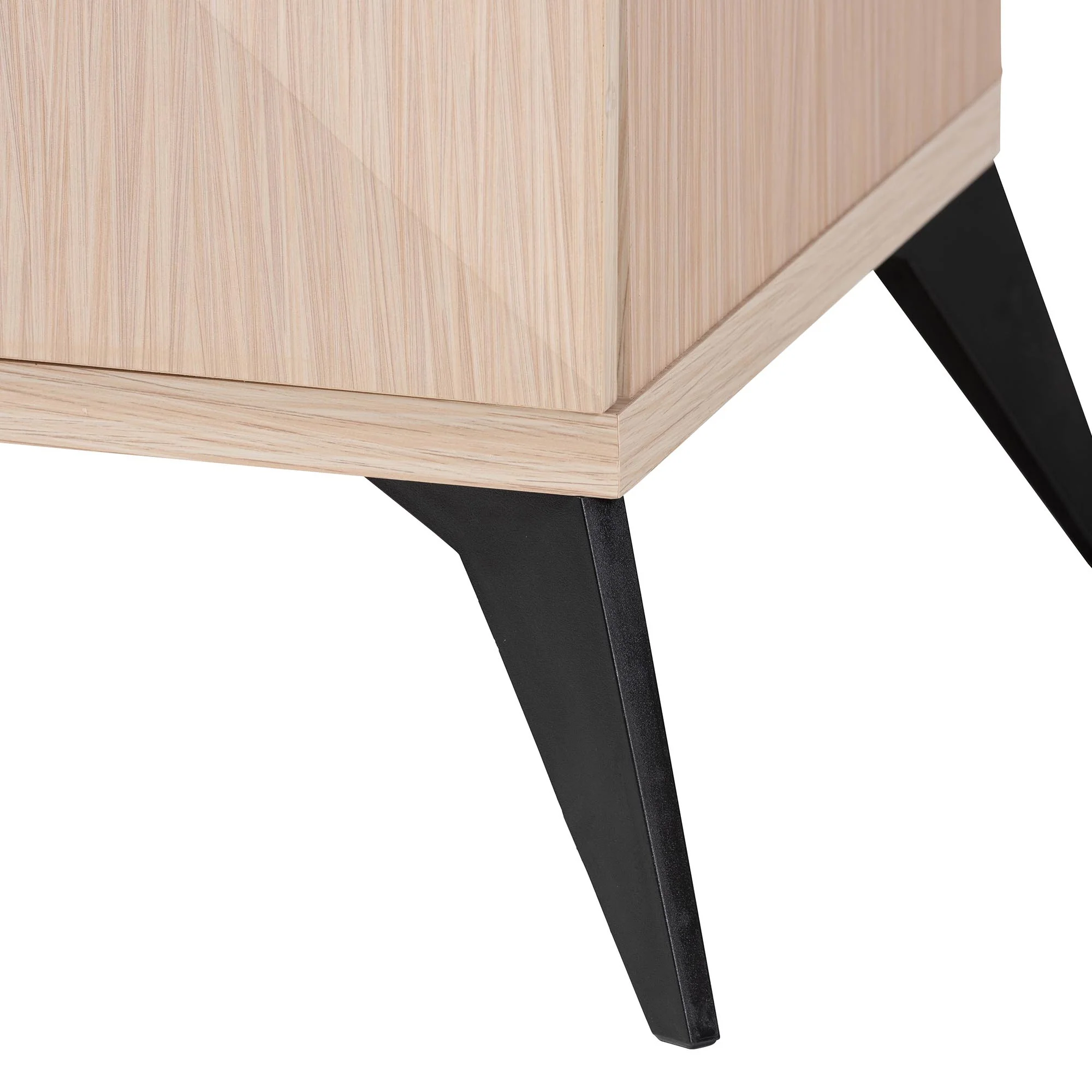 Baxton Studio Draper Mid-Century Modern Two-Tone Light Brown and Black Wood 2-Drawer Nightstand - Image 6
