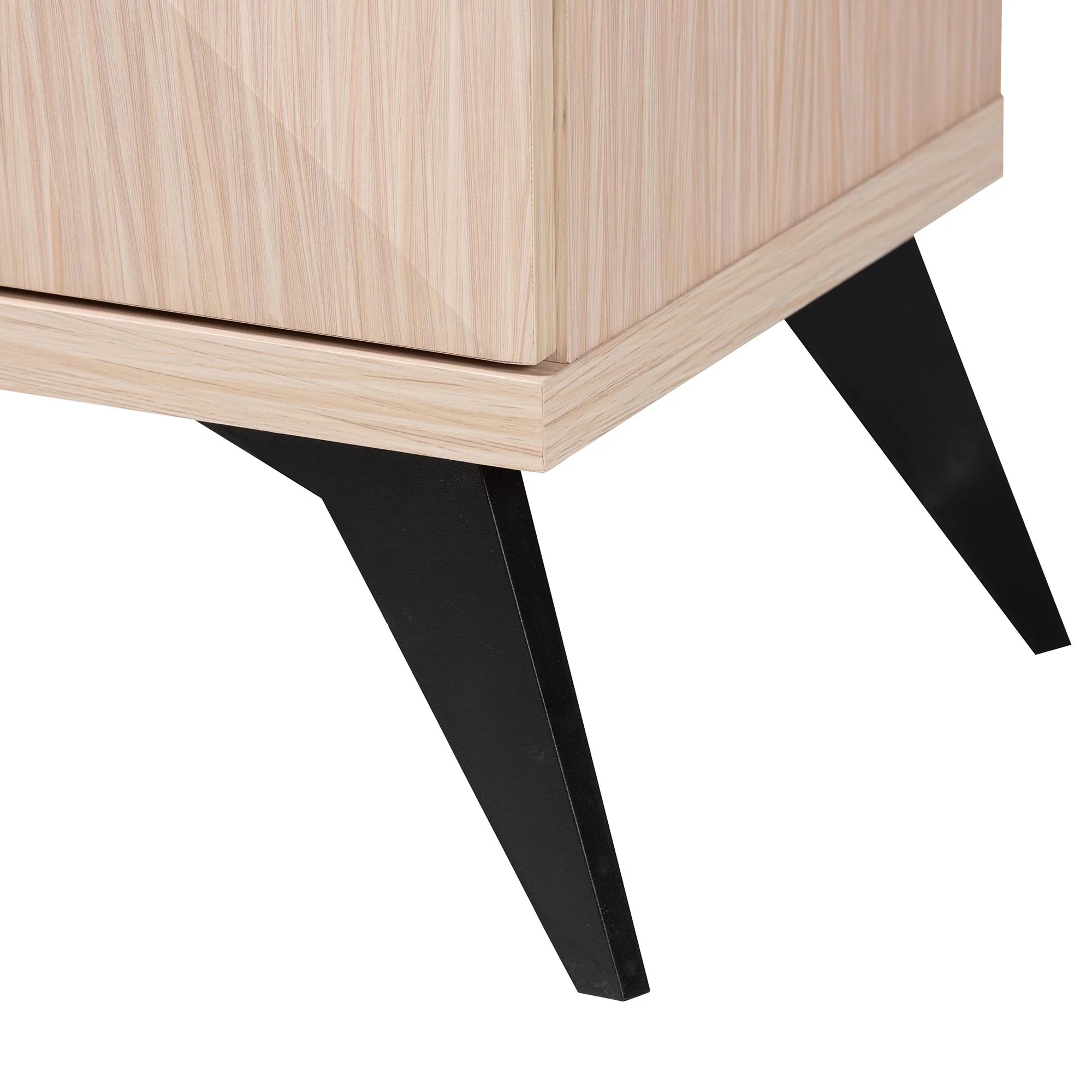 Baxton Studio Draper Mid-Century Modern Two-Tone Light Brown and Black Wood 4-Door Sideboard Buffet - Image 6