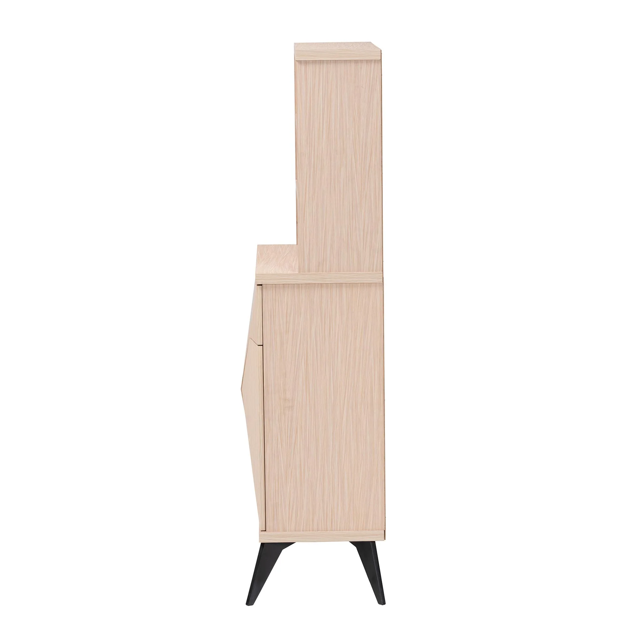 Baxton Studio Draper Mid-Century Modern Two-Tone Light Brown and Black Wood Kitchen Cabinet - Image 5