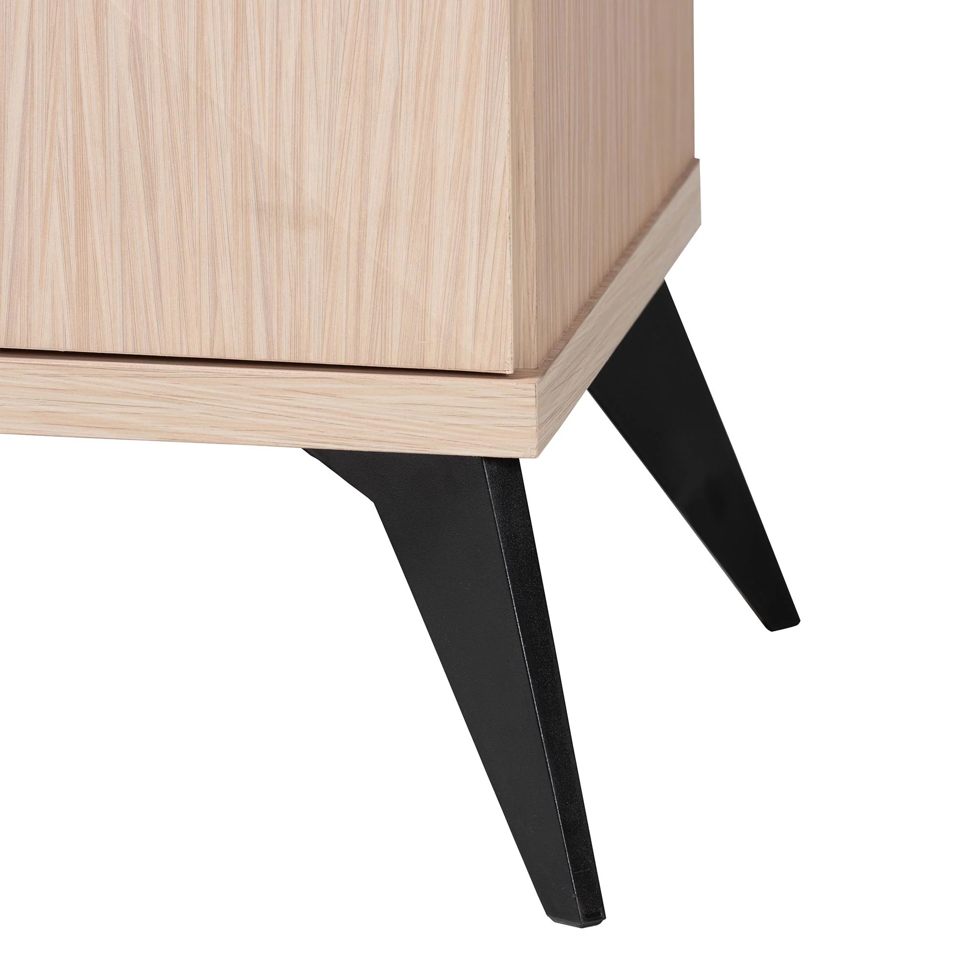 Baxton Studio Draper Mid-Century Modern Two-Tone Light Brown and Black Wood Kitchen Cabinet - Image 6