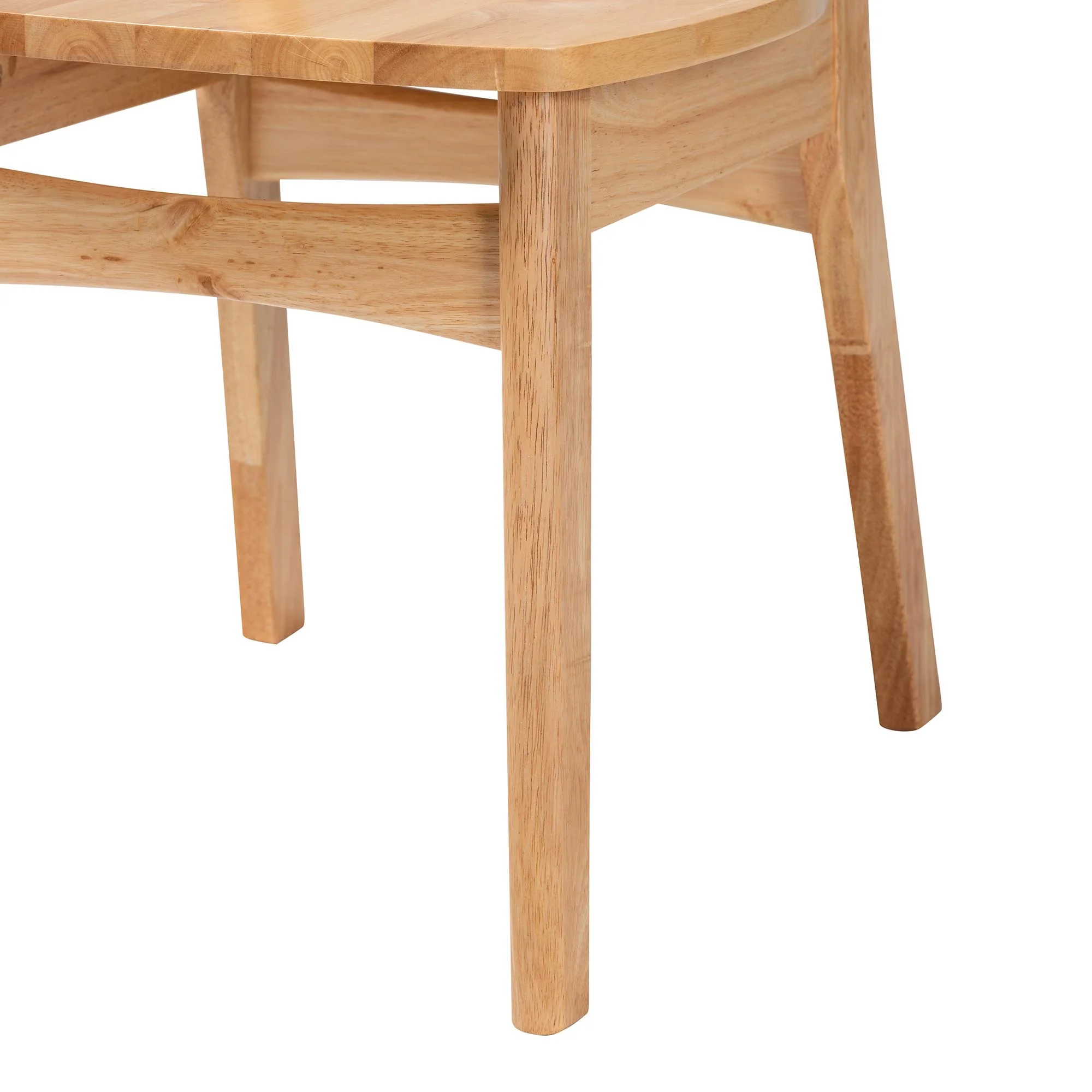 Baxton Studio Dulcet Mid-Century Modern Oak Brown Finished Wood and Rattan 5-Piece Dining Set - Image 9