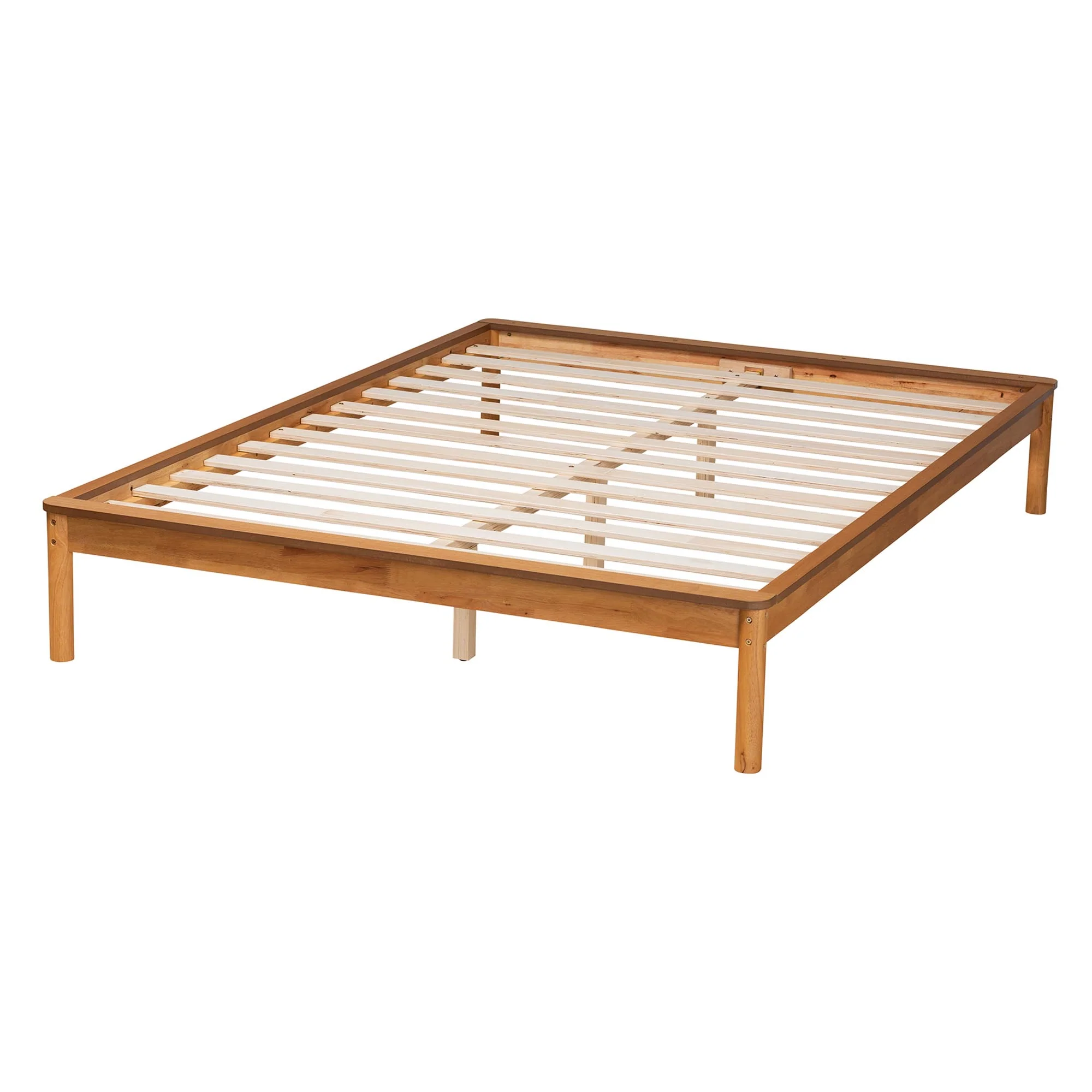 Baxton Studio Efren Mid-Century Modern Honey Oak Finished Wood Queen Size Bed Frame - Image 4