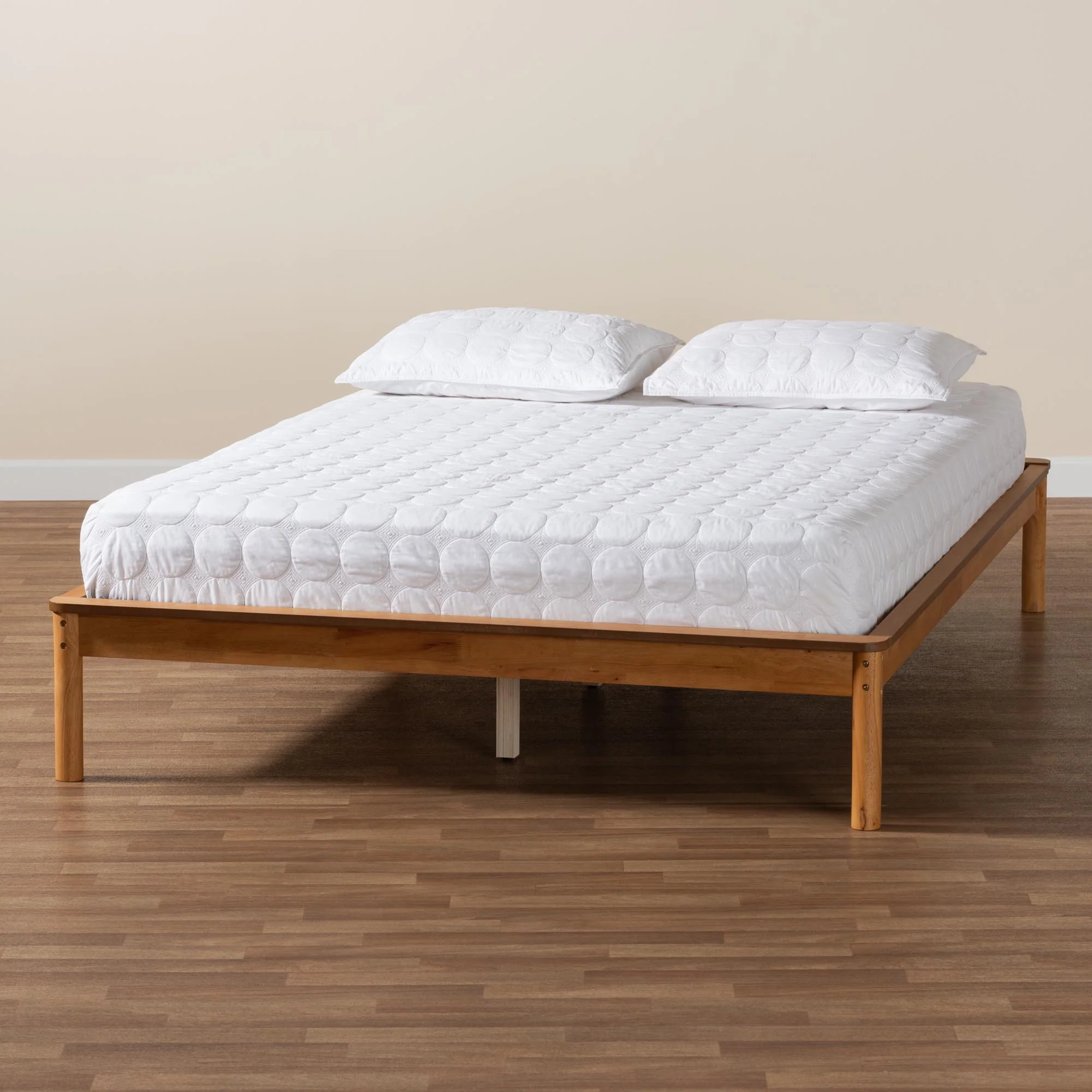 Baxton Studio Efren Mid-Century Modern Honey Oak Finished Wood Queen Size Bed Frame - Image 7