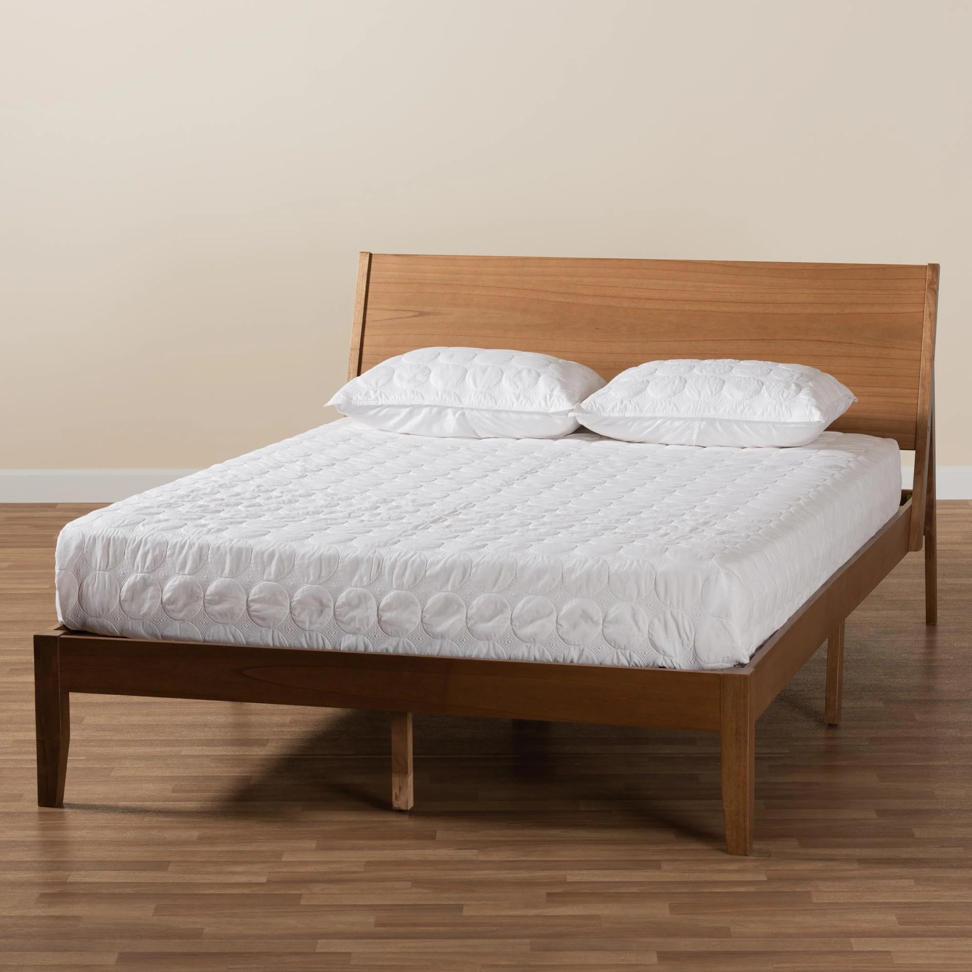 Baxton Studio Eileen Mid-Century Transitional Walnut Brown Finished Wood King Size Platform Bed - Image 2
