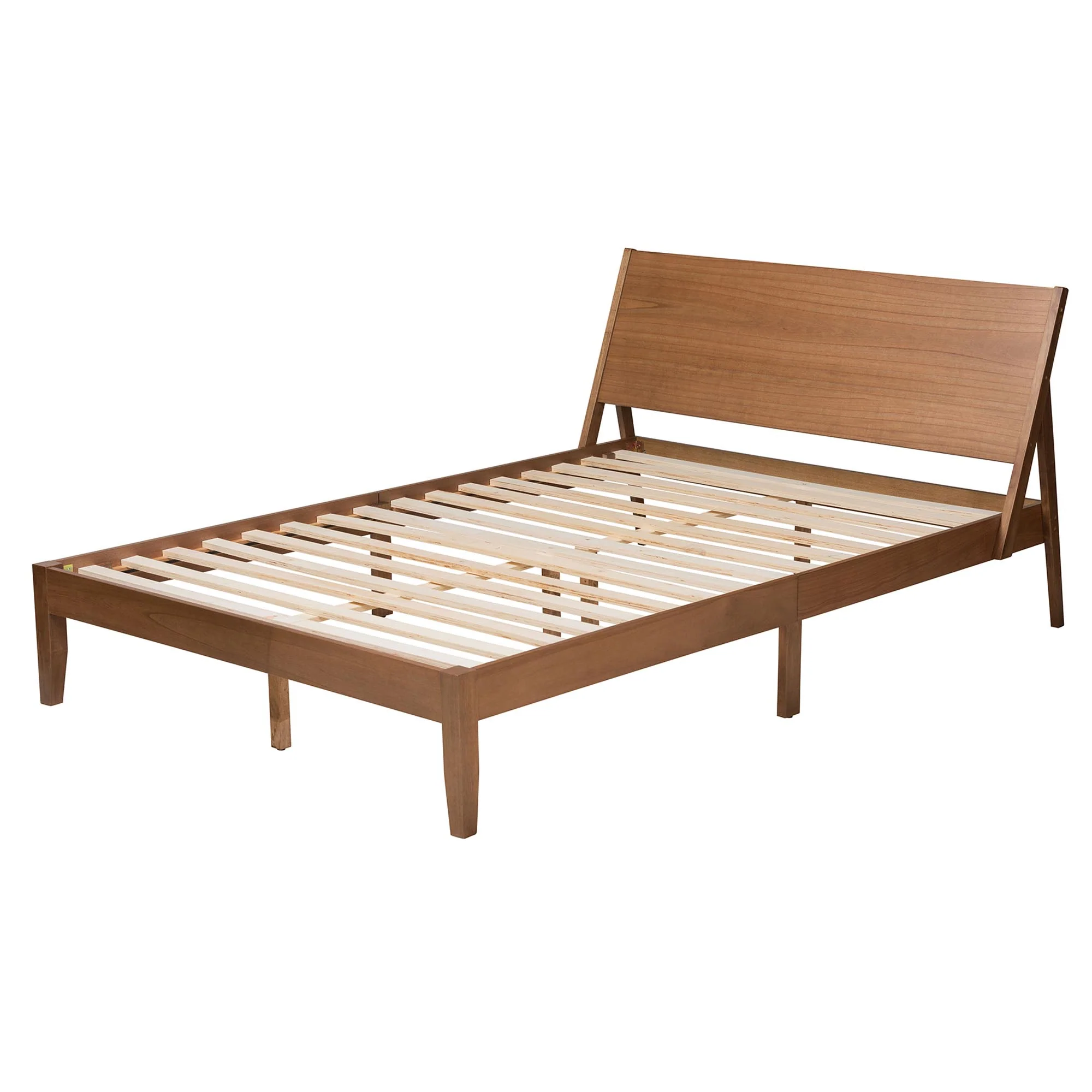 Baxton Studio Eileen Mid-Century Transitional Walnut Brown Finished Wood Queen Size Platform Bed - Image 7