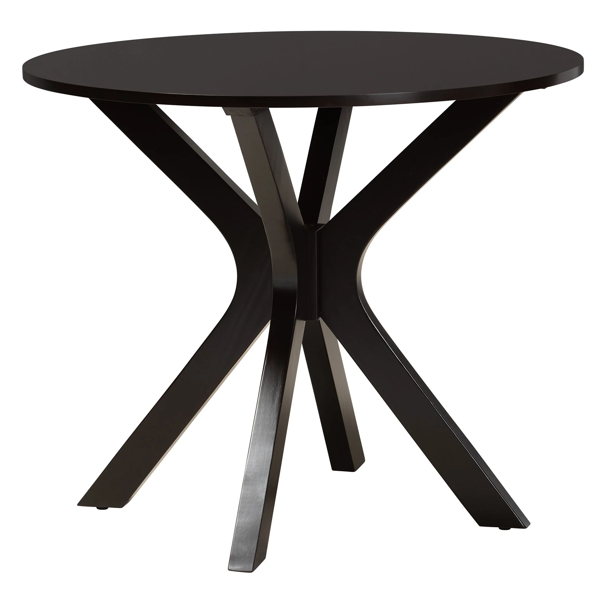 Baxton Studio Eira Modern Sand Fabric and Dark Brown Finished Wood 5-Piece Dining Set - Image 4