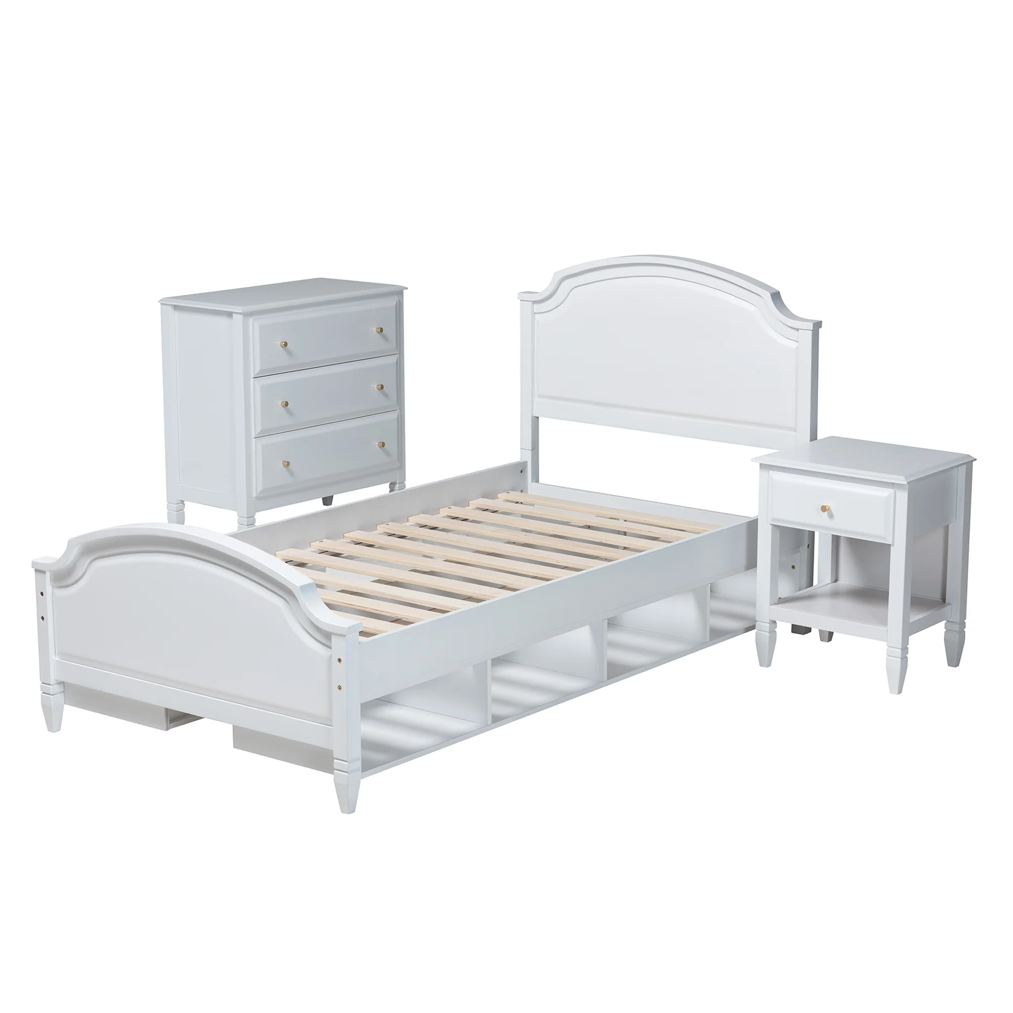 Baxton Studio Elise Classic and Transitional White Finished Wood Twin Size 3-Piece Bedroom Set - Image 6