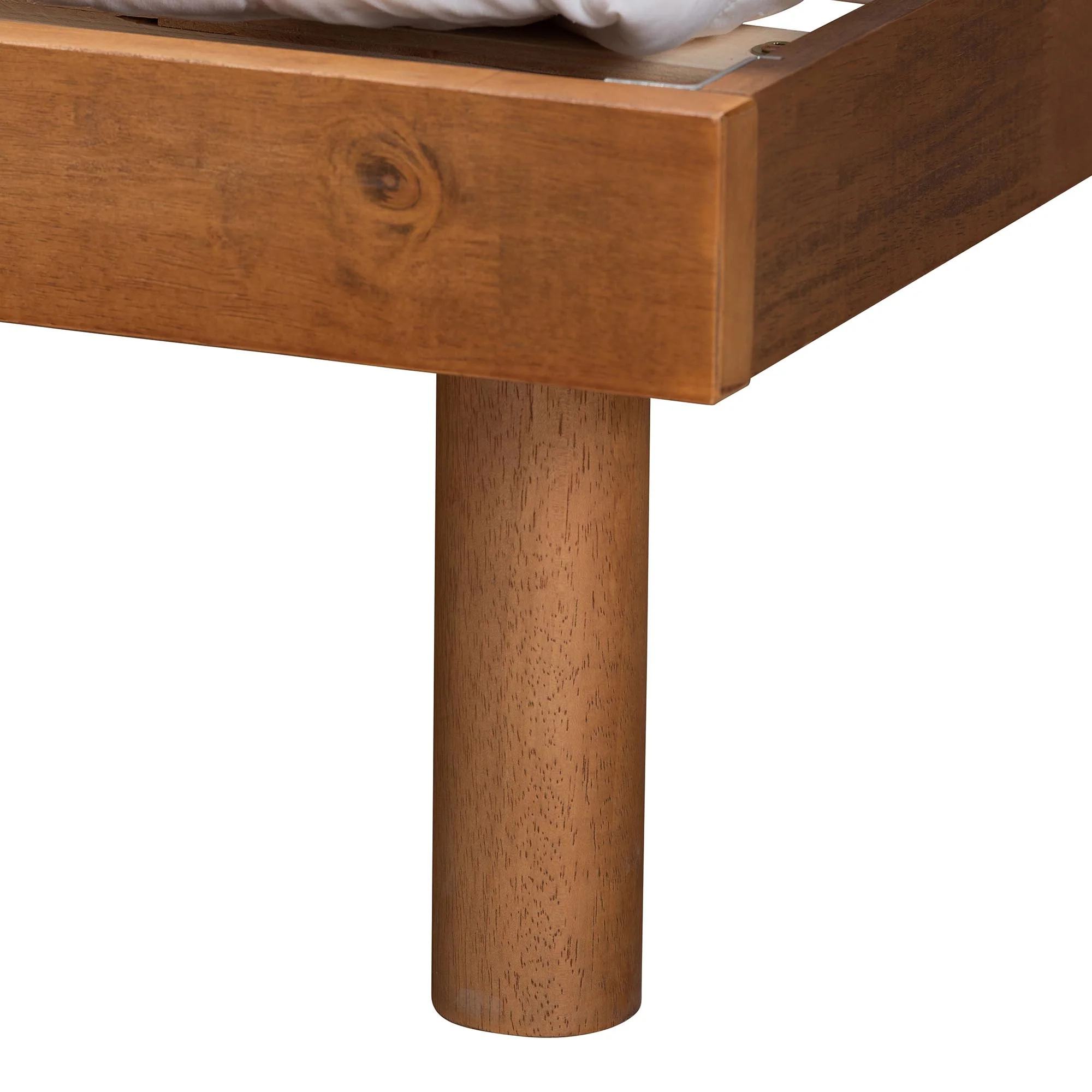 Baxton Studio Elitia Classic and Traditional Grey Fabric and Walnut Brown Finished Wood King Size Platform Bed - Image 6