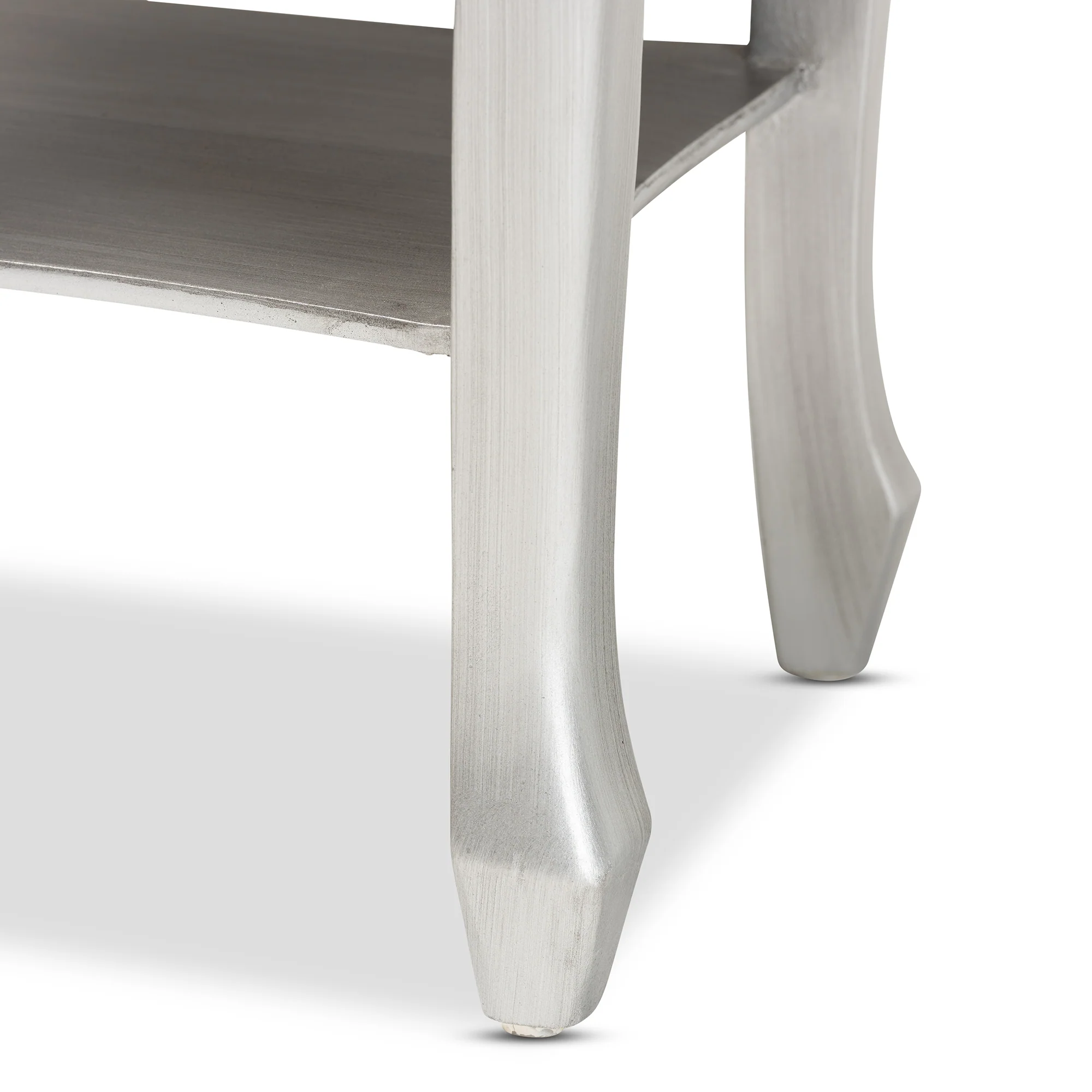 Baxton Studio Eliya Classic and Traditional Brushed Silver Finished Wood 2-Drawer End Table - Image 9