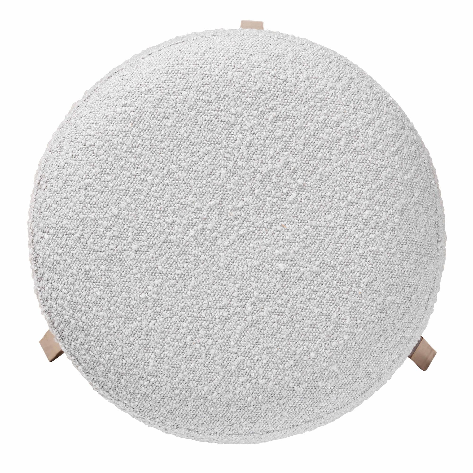Baxton Studio Elkie Japandi Cream Boucle Fabric and Walnut Brown Finished Wood Ottoman Footstool - Image 13