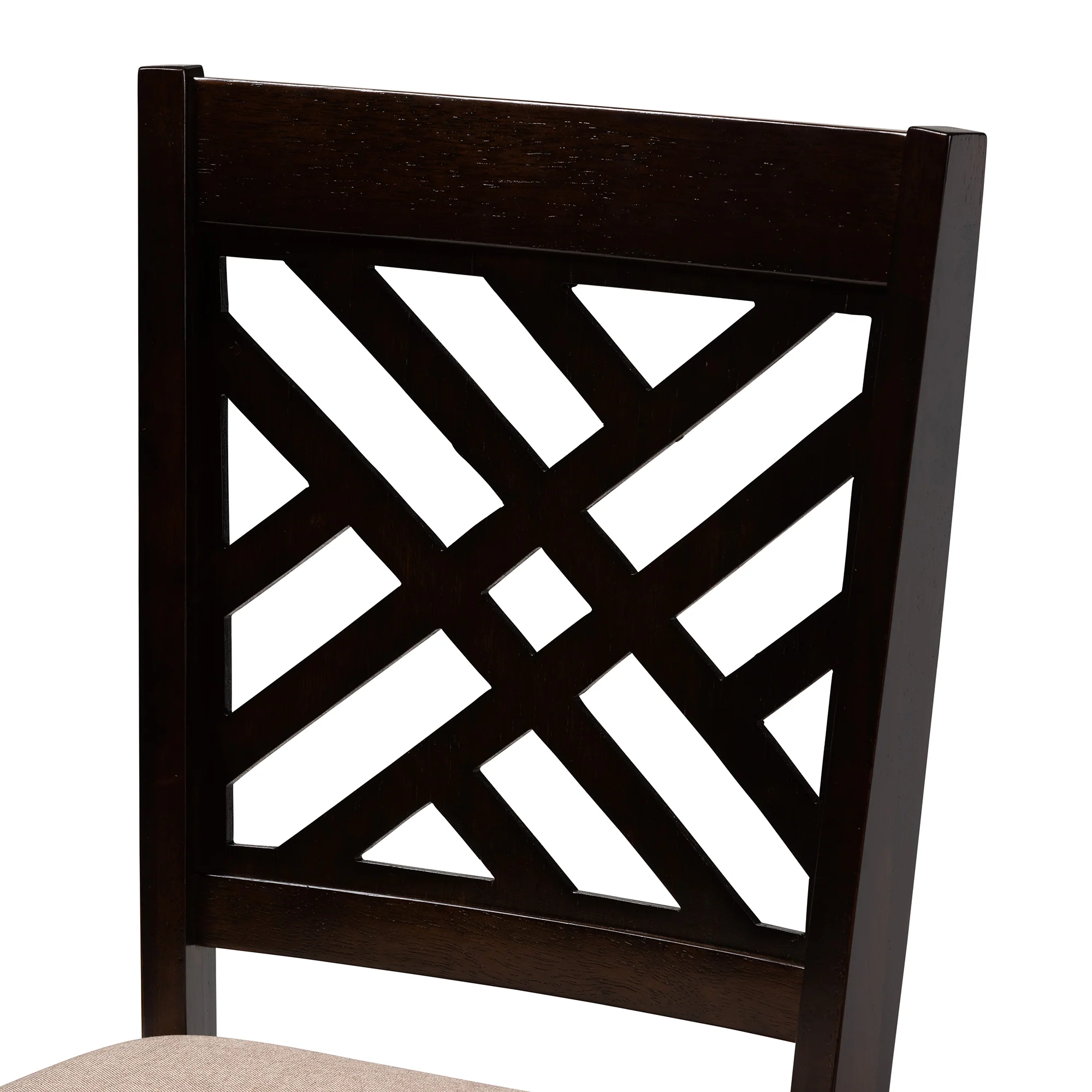 Baxton Studio Ellie Modern Beige Fabric and Dark Brown Finished Wood 5-Piece Dining Set - Image 8