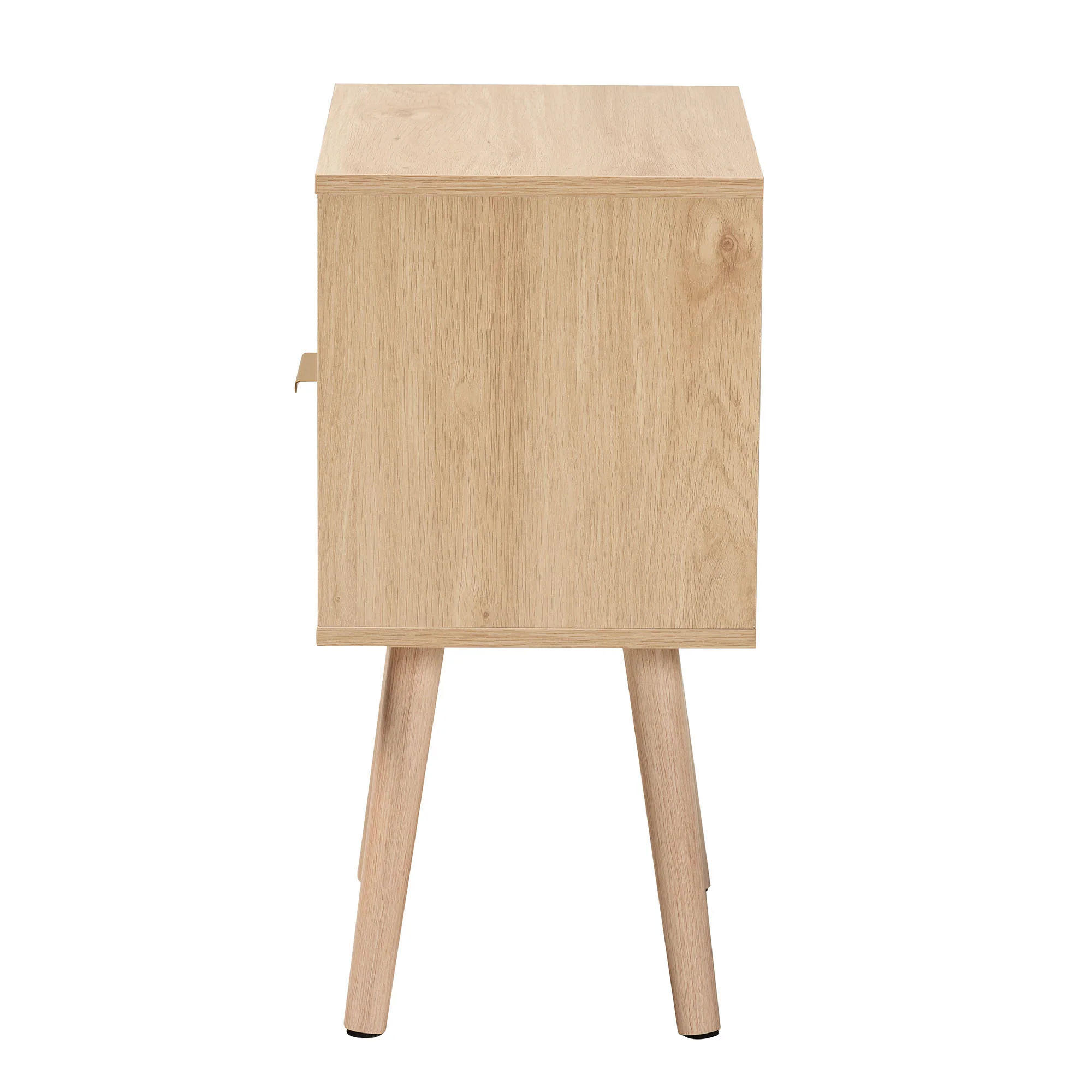 Baxton Studio Emmett Mid-Century Modern Light Brown Finished Wood 1-Drawer End Table - Image 7