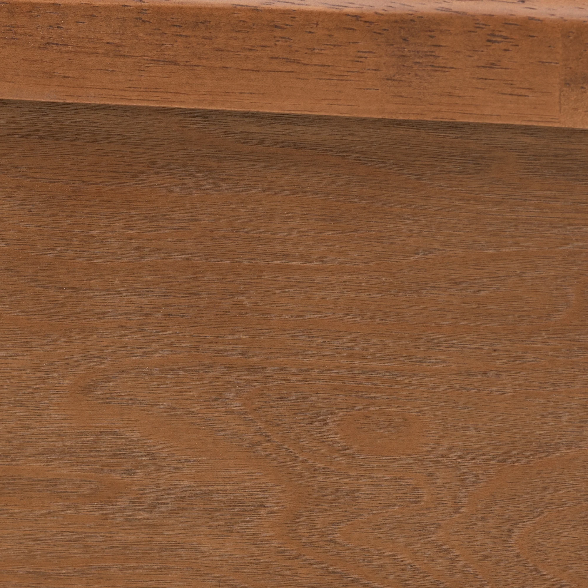 Baxton Studio Eridian Mid-Century Modern Walnut Brown Finished Wood and Natural Rattan Full Size Platform Bed - Image 7