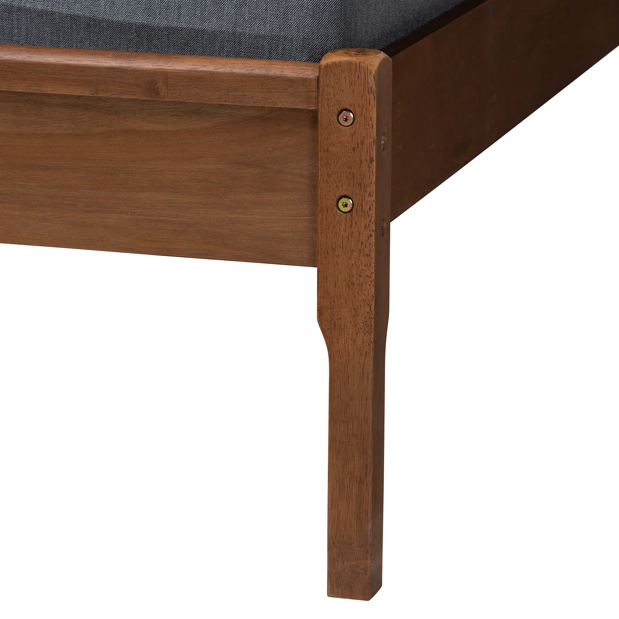 Baxton Studio Eridian Mid-Century Modern Walnut Brown Finished Wood and Natural Rattan King Size Platform Bed - Image 6