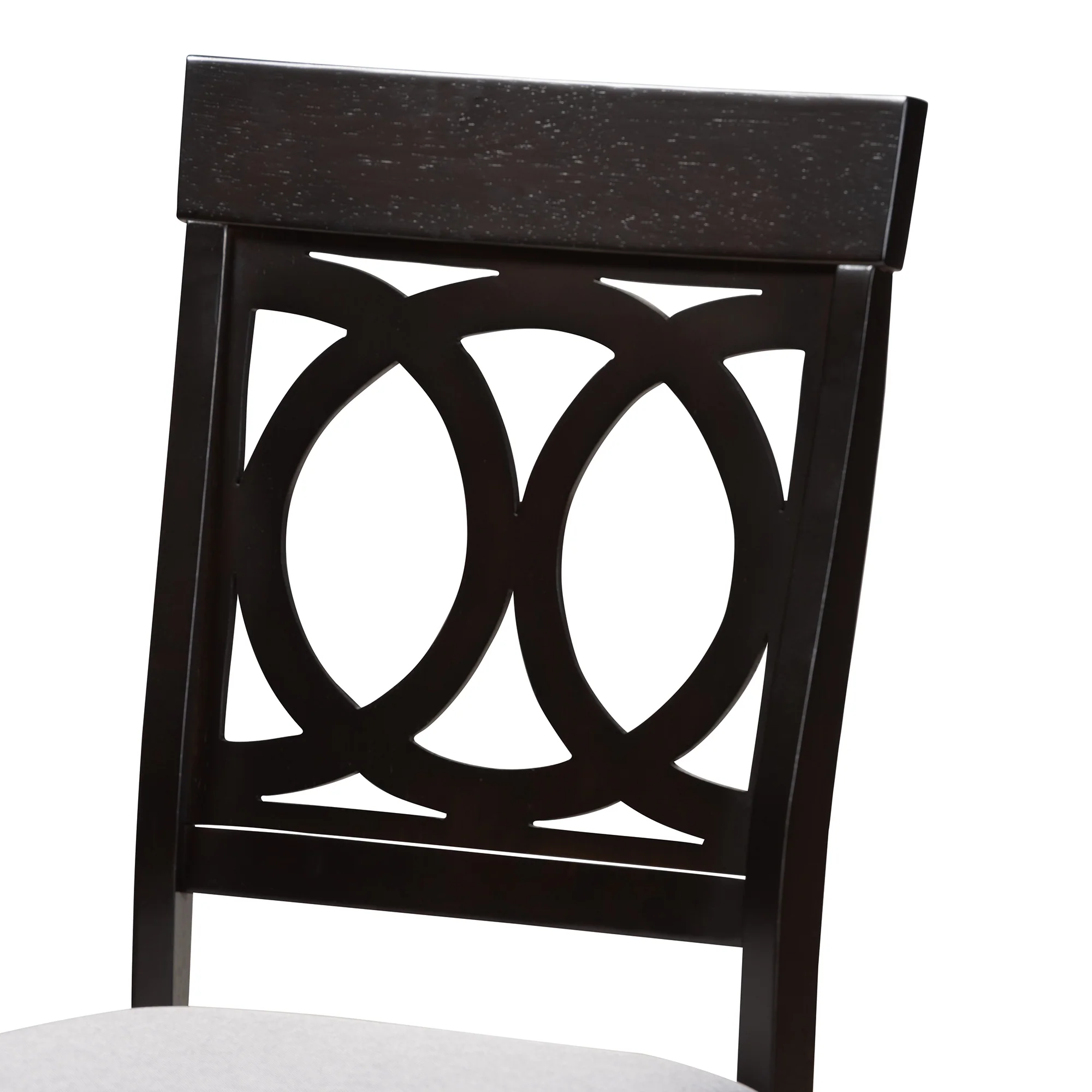 Baxton Studio Estelle Modern Grey Fabric and Dark Brown Finished Wood 5-Piece Dining Set - Image 8