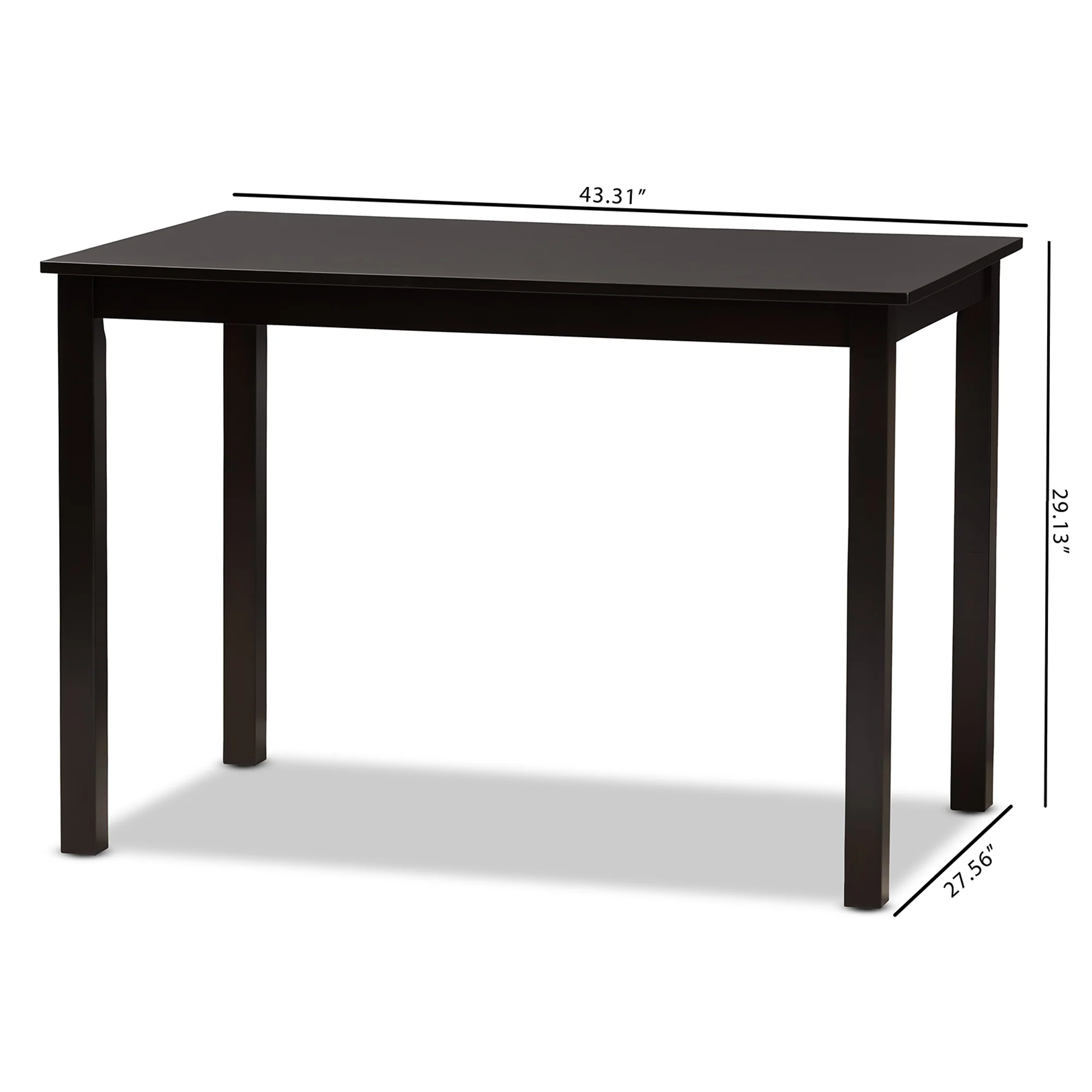 Baxton Studio Eveline Modern Espresso Brown Finished Wood 43-Inch Dining Table - Image 7