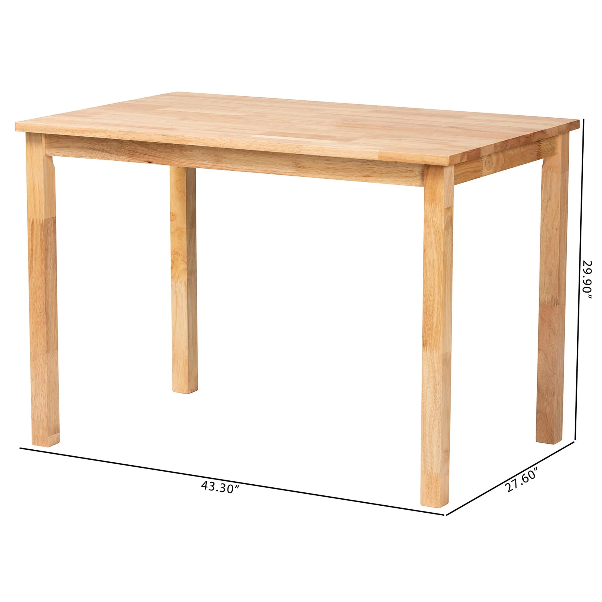 Baxton Studio Eveline Modern Natural Brown Finished Wood 43-Inch Dining Table - Image 8