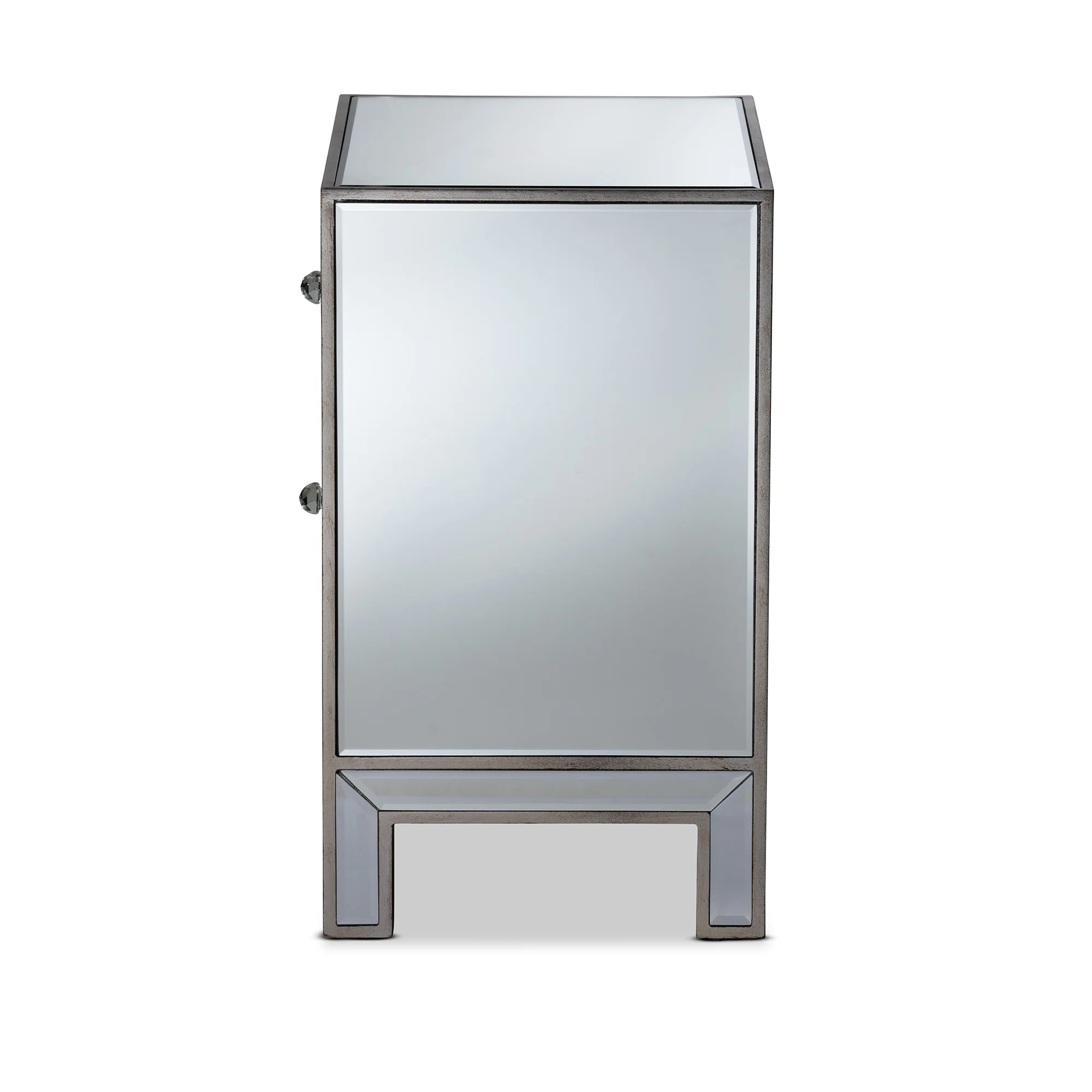 Baxton Studio Fadri Contemporary Glam and Luxe Mirrored 2-Drawer End Table - Image 6