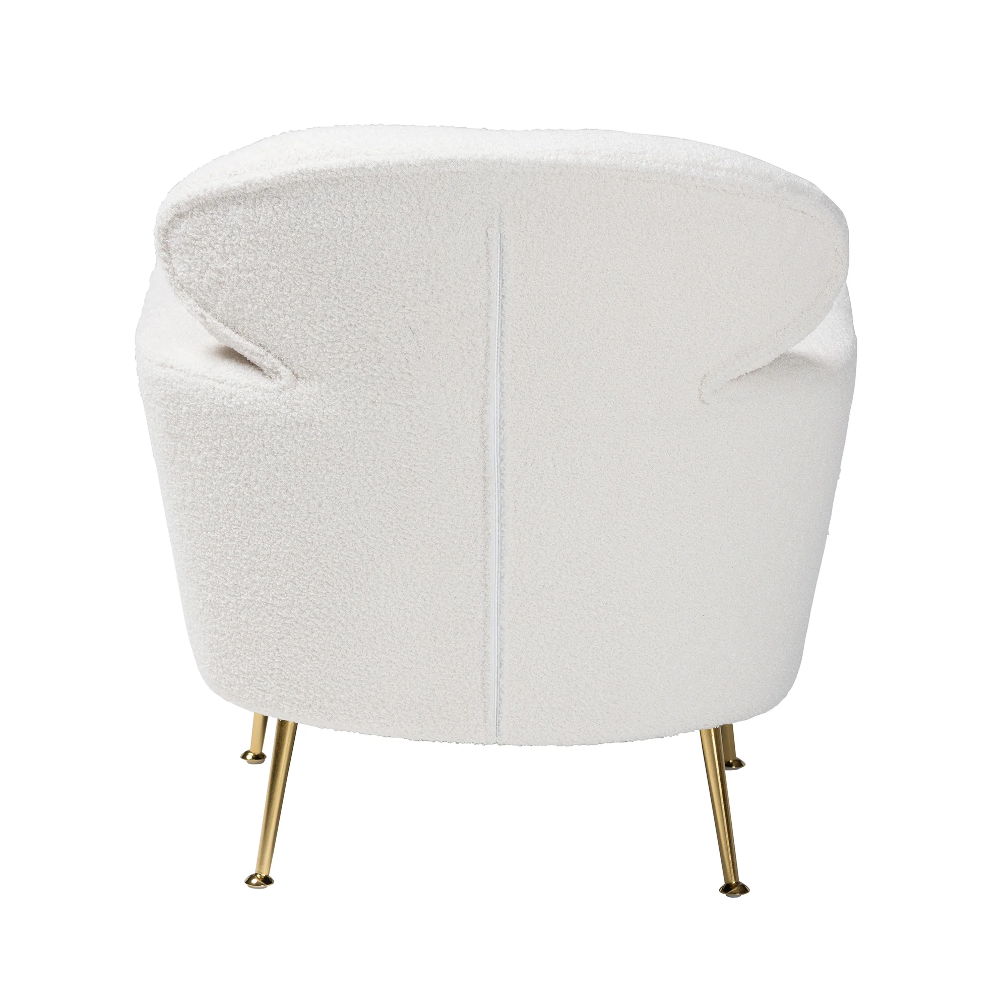 Baxton Studio Fantasia Modern and Contemporary Ivory Boucle Upholstered and Gold Metal Armchair - Image 7