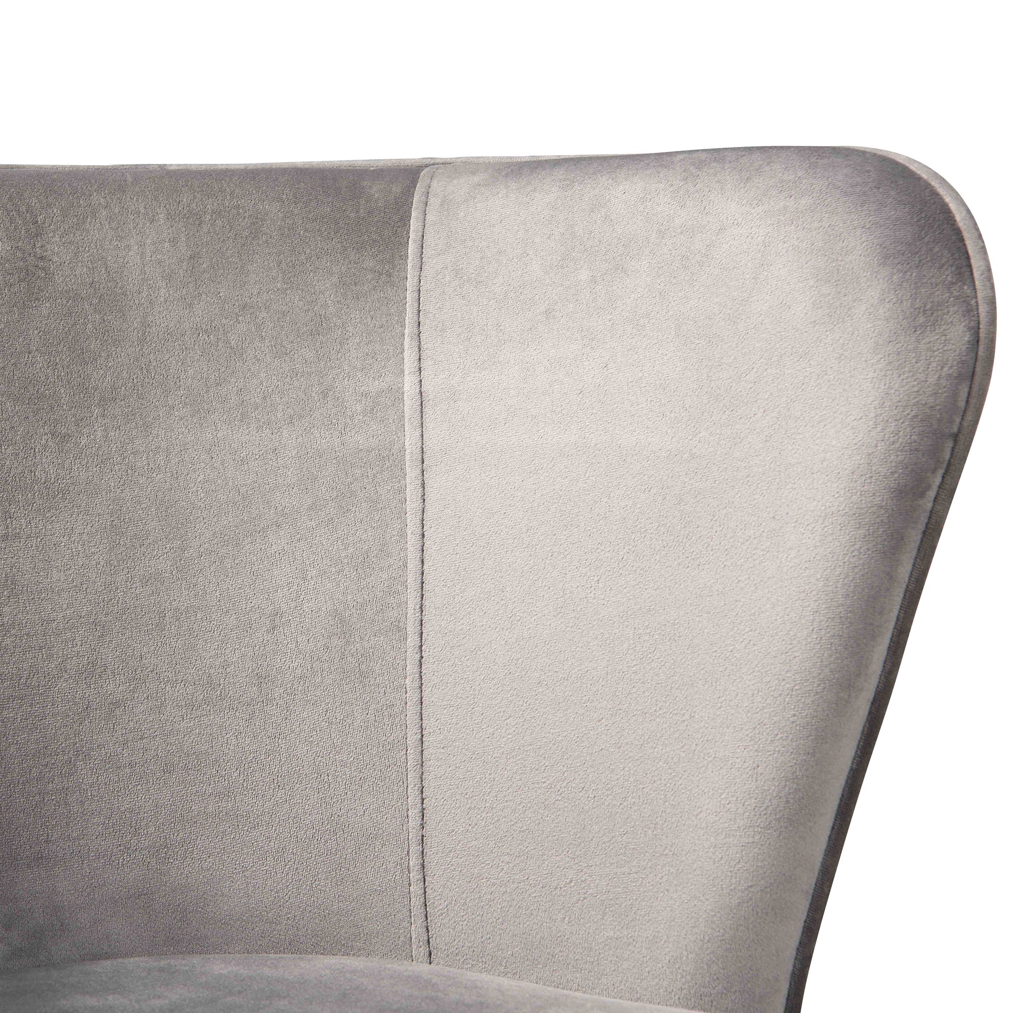 Baxton Studio Farah Modern Luxe and Glam Grey Velvet Fabric Upholstered and Rose Gold Finished Metal 2-Piece Dining Chair Set - Image 7