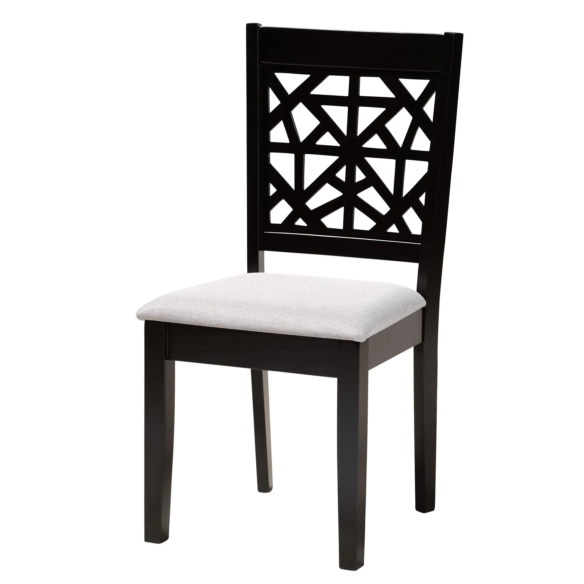 Baxton Studio Felice Modern Grey Fabric and Dark Brown Finished Wood 5-Piece Dining Set - Image 3
