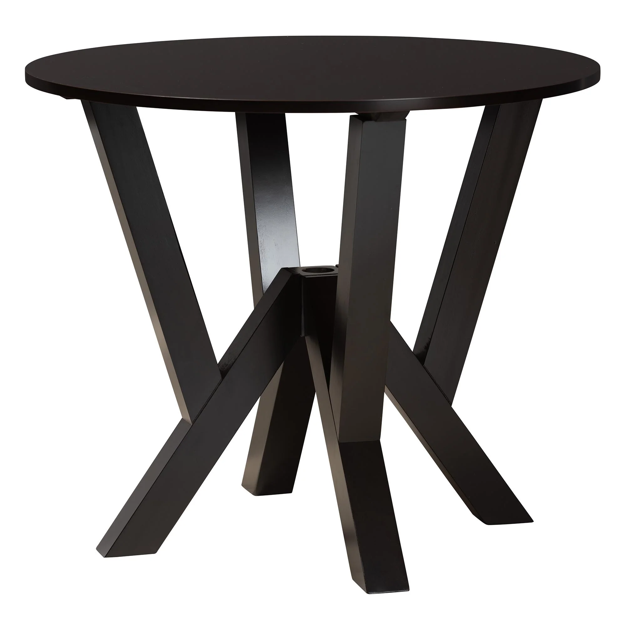 Baxton Studio Felice Modern Grey Fabric and Dark Brown Finished Wood 5-Piece Dining Set - Image 4