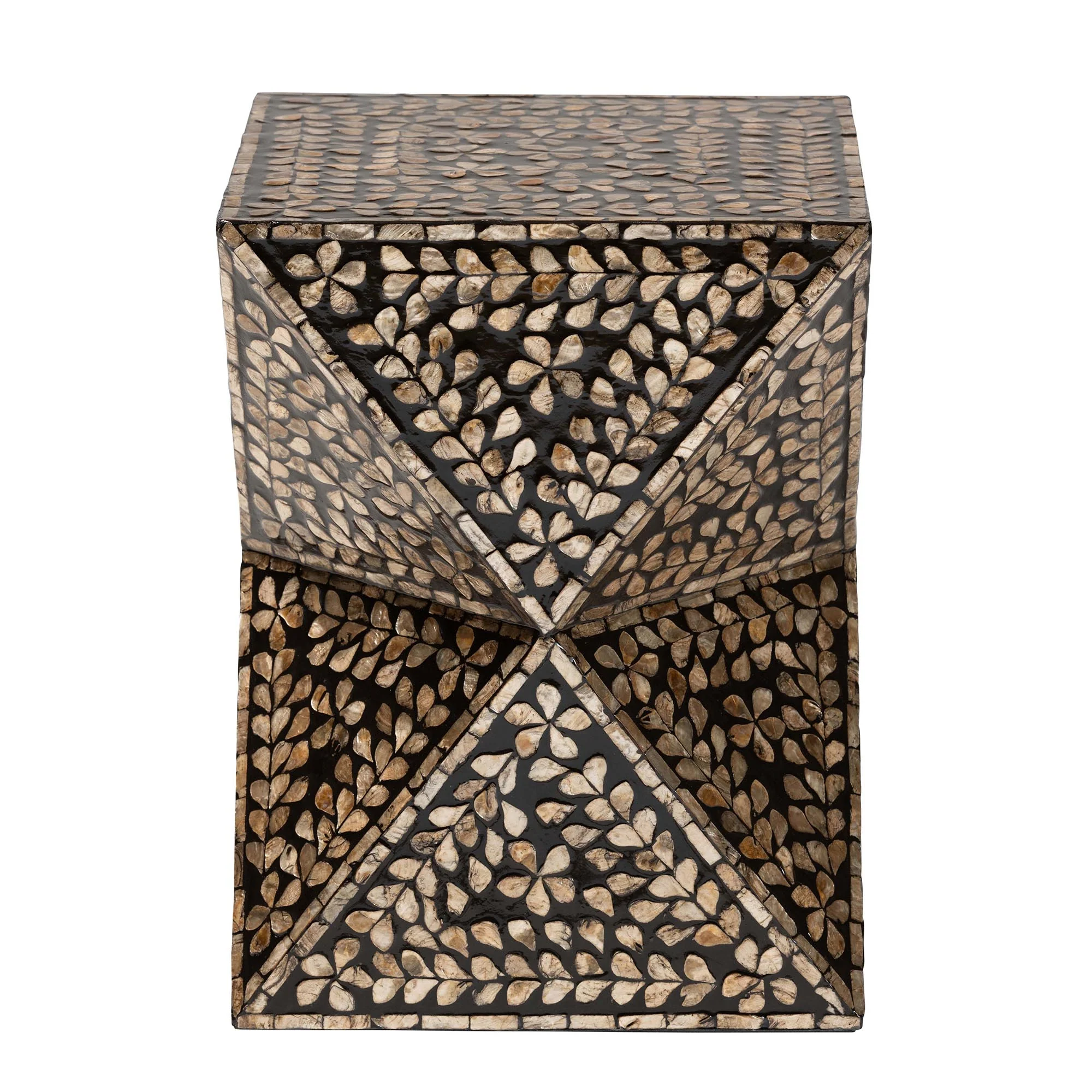 Baxton Studio Feronia Modern Bohemian Black and Bronze Mother of Pearl End Table - Image 3