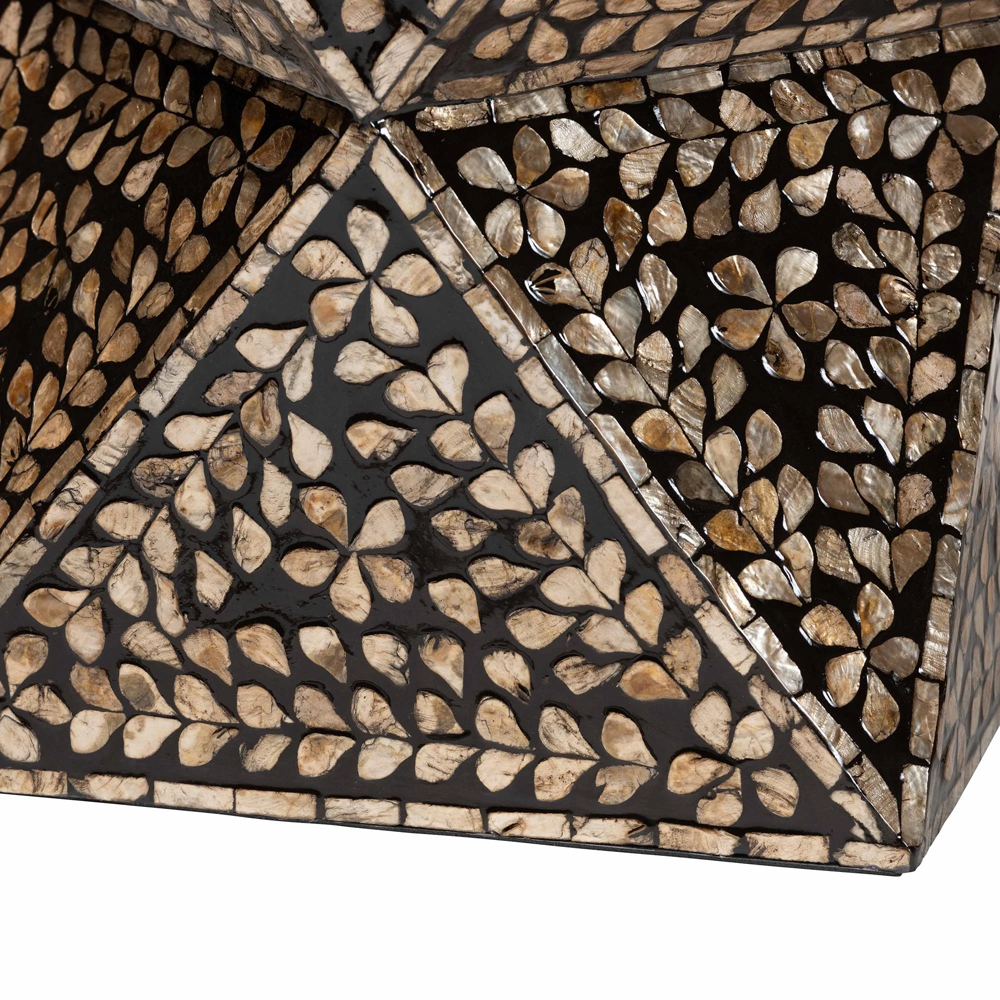 Baxton Studio Feronia Modern Bohemian Black and Bronze Mother of Pearl End Table - Image 4