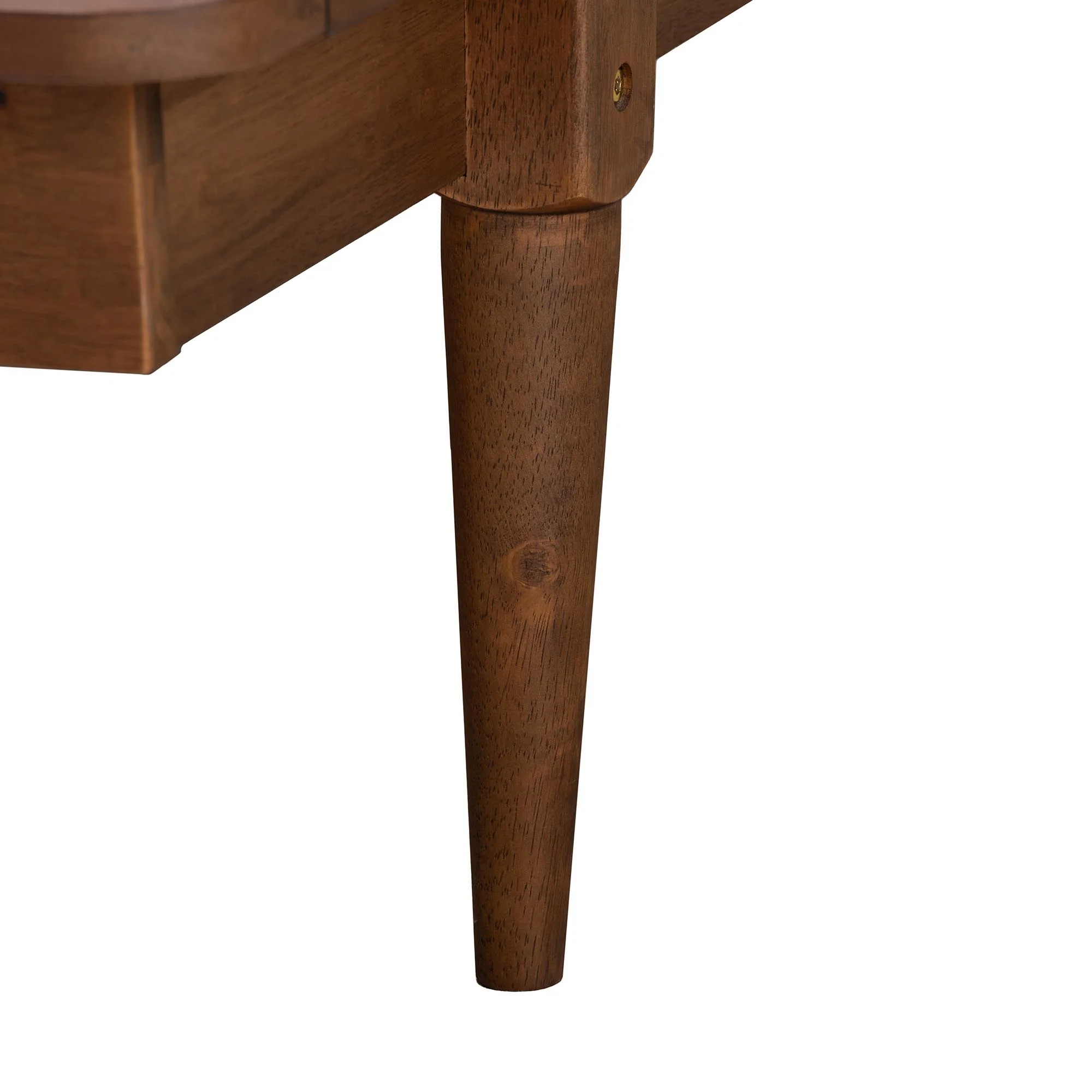 Baxton Studio Flint Mid-Century Modern Ash Walnut Finished Wood King Size Platform Bed - Image 6