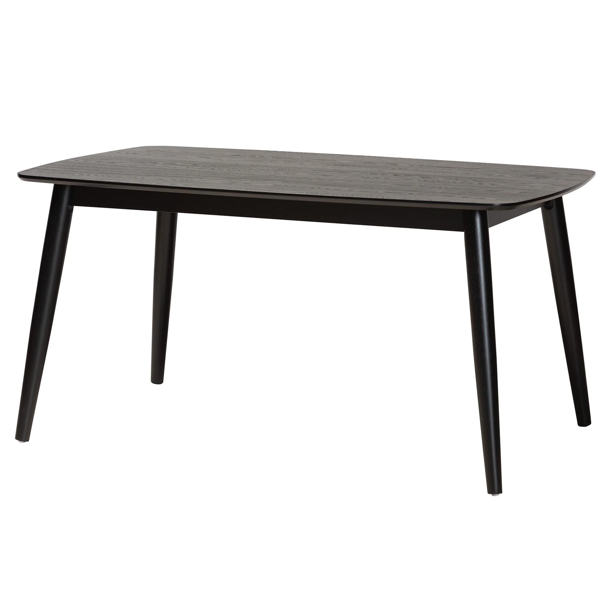 Baxton Studio Flora Mid-Century Modern Black Finished Wood Dining Table - Image 2