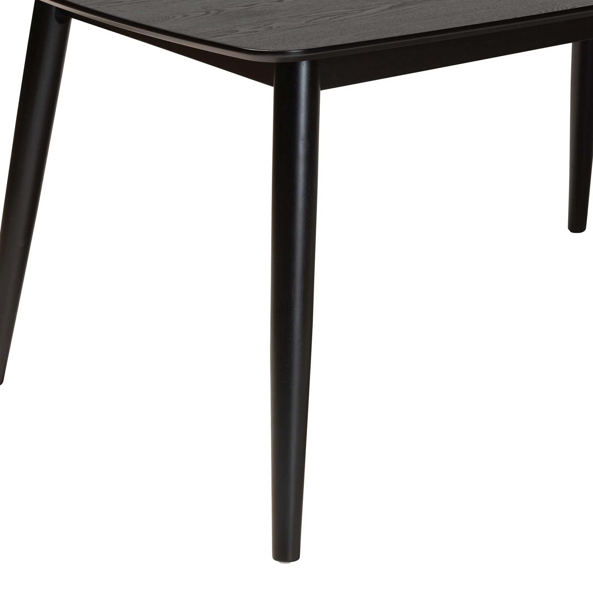 Baxton Studio Flora Mid-Century Modern Black Finished Wood Dining Table - Image 5