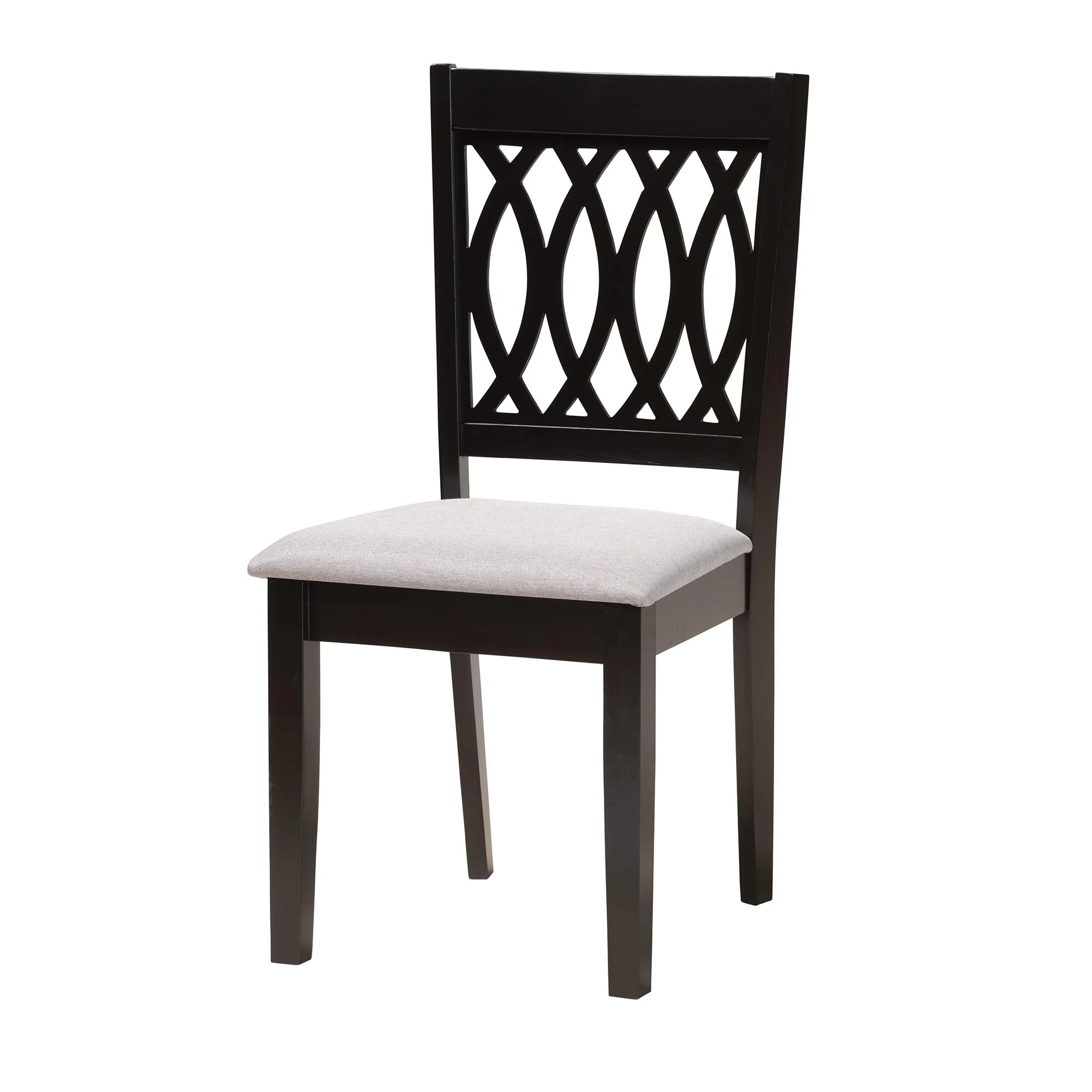 Baxton Studio Florencia Modern Beige Fabric and Espresso Brown Finished Wood 5-Piece Dining Set - Image 15