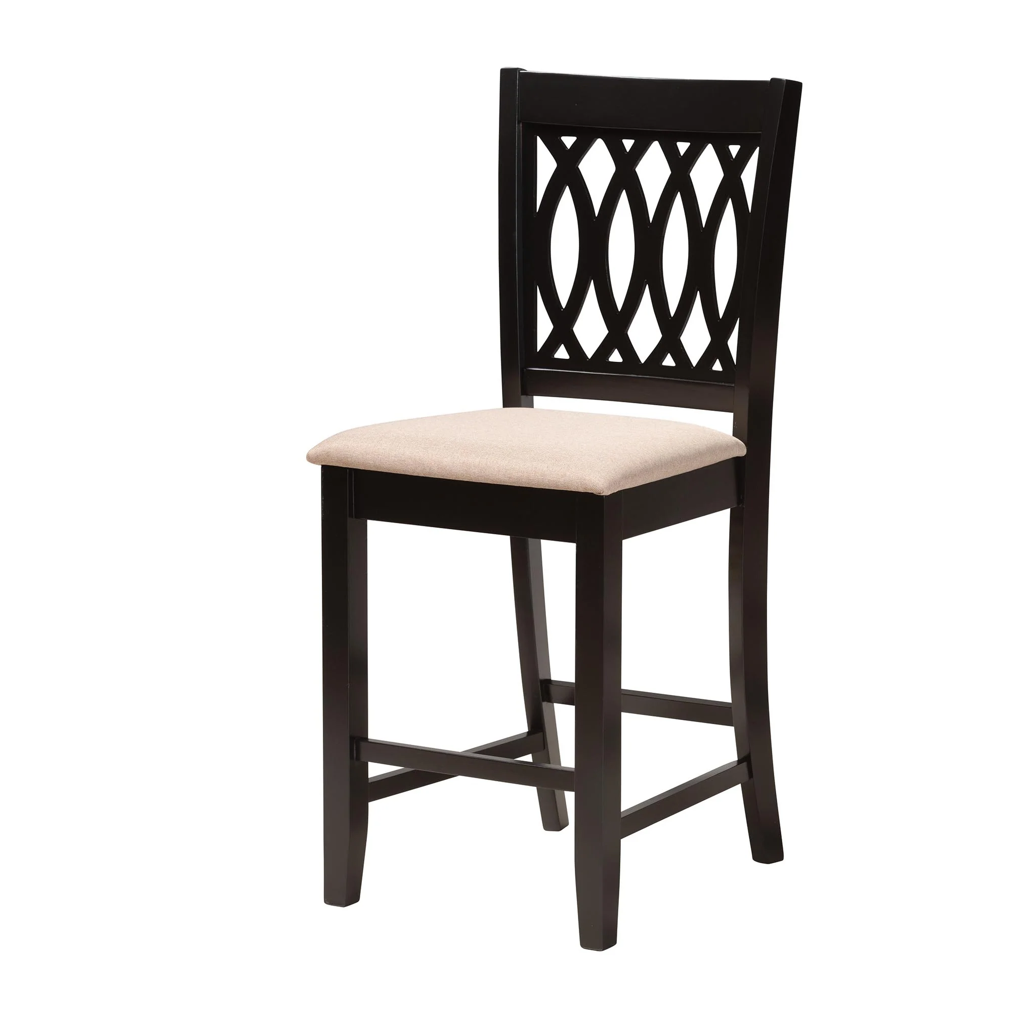 Baxton Studio Florencia Modern Beige Fabric and Espresso Brown Finished Wood 5-Piece Pub Set - Image 5