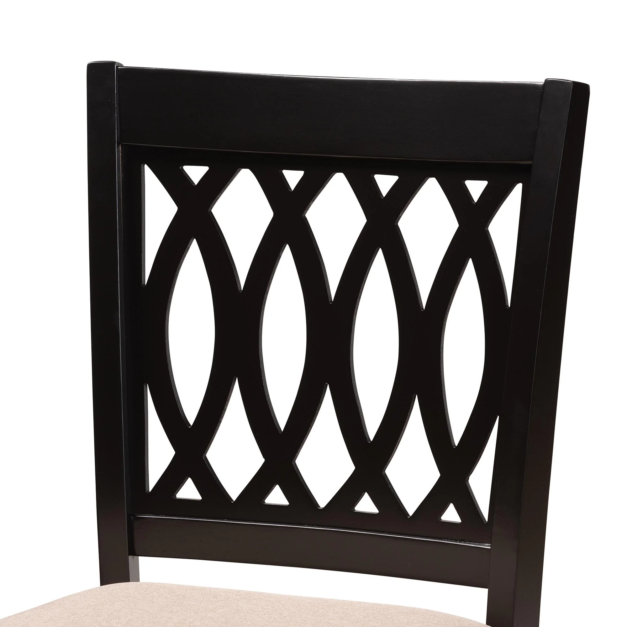 Baxton Studio Florencia Modern Beige Fabric and Espresso Brown Finished Wood 5-Piece Pub Set - Image 8