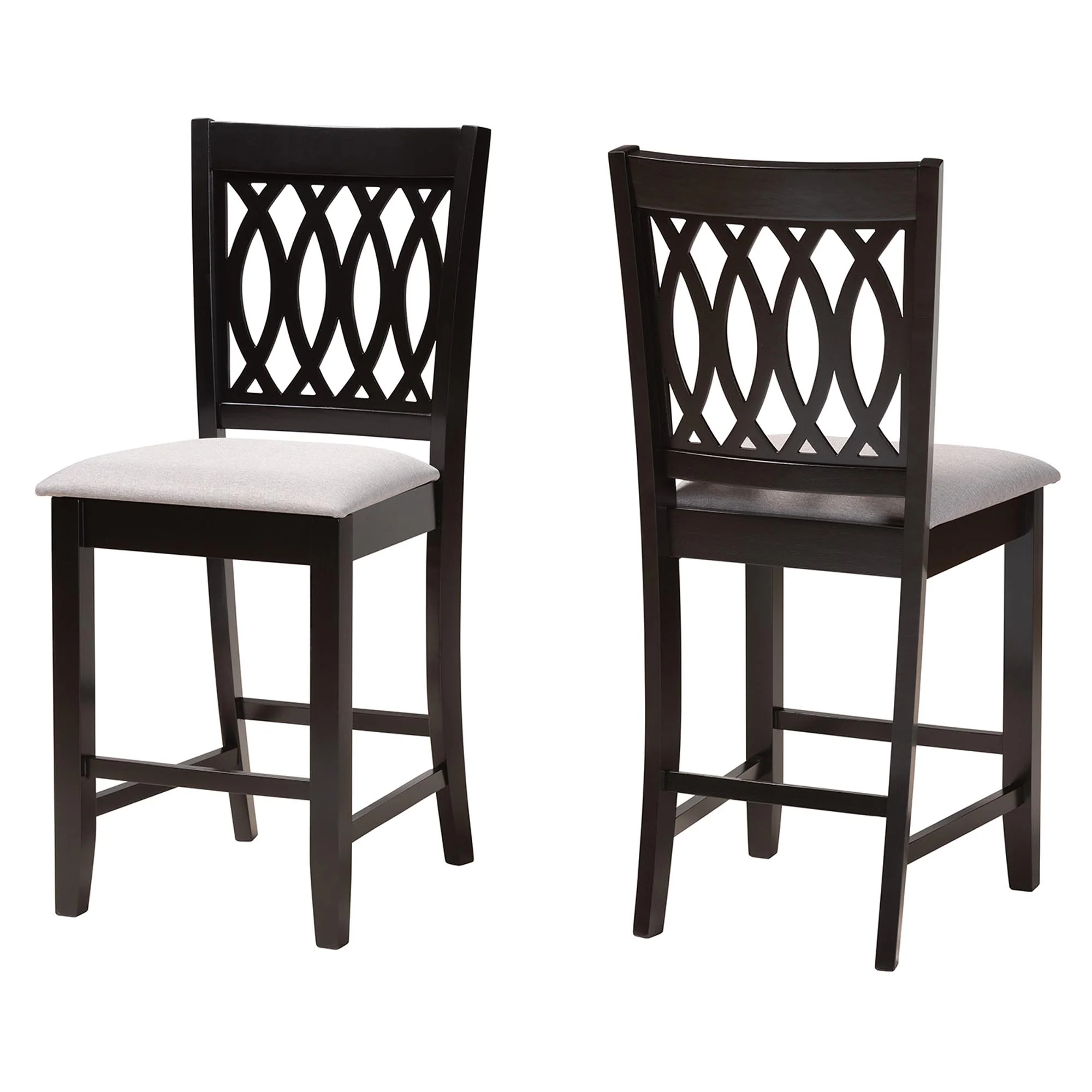 Baxton Studio Florencia Modern Beige Fabric and Espresso Brown Finished Wood Counter Stool - Image 11