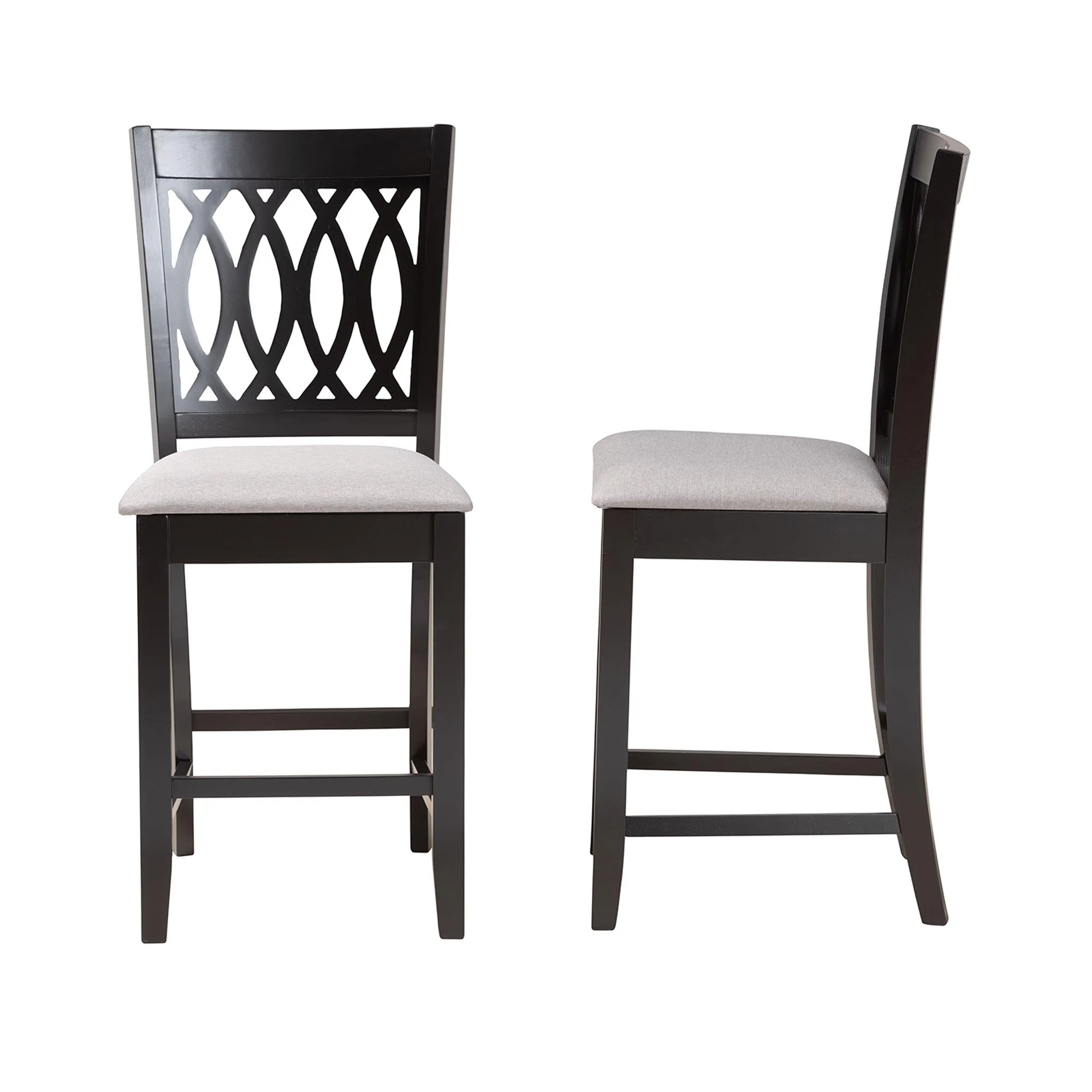 Baxton Studio Florencia Modern Beige Fabric and Espresso Brown Finished Wood Counter Stool - Image 13