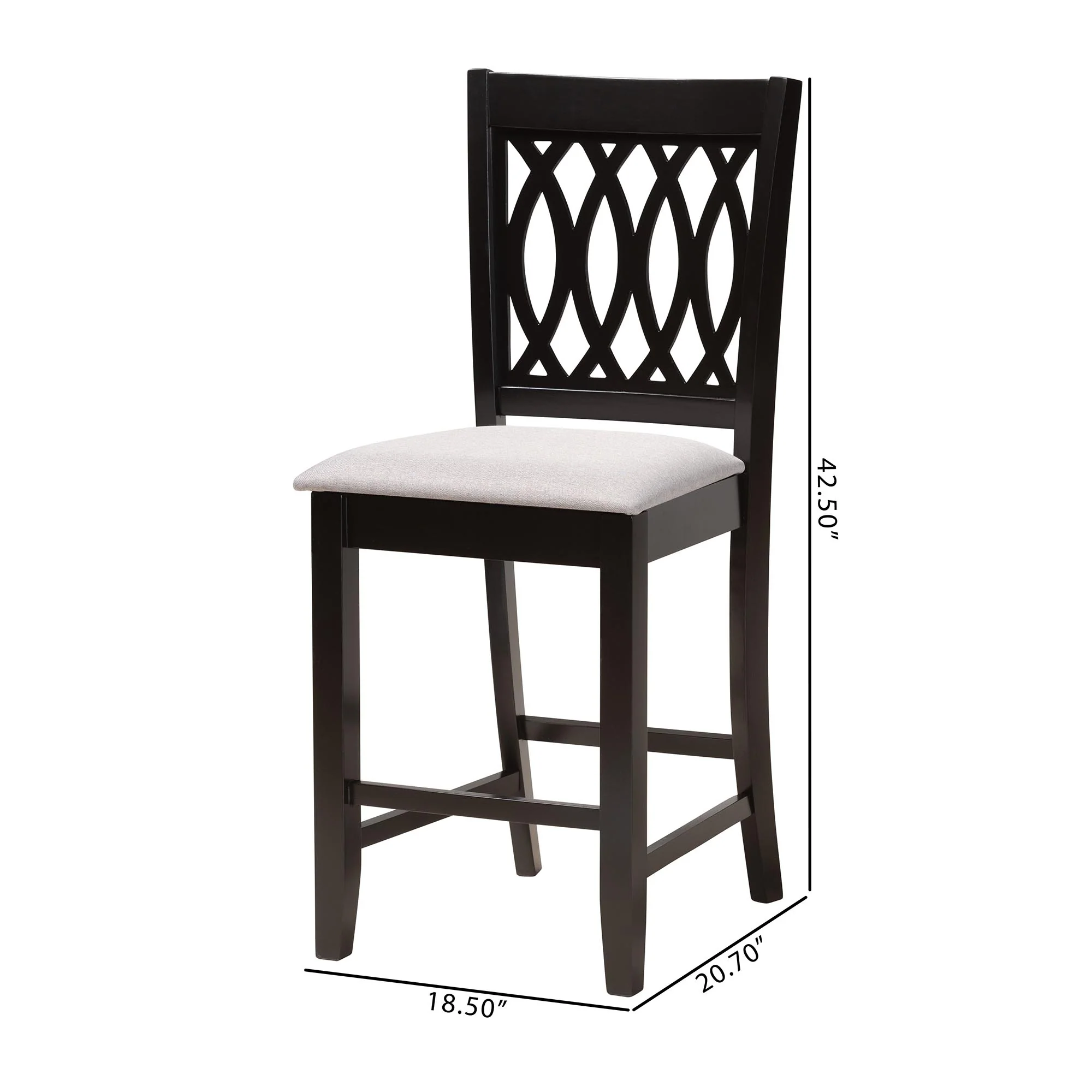 Baxton Studio Florencia Modern Beige Fabric and Espresso Brown Finished Wood Counter Stool - Image 17