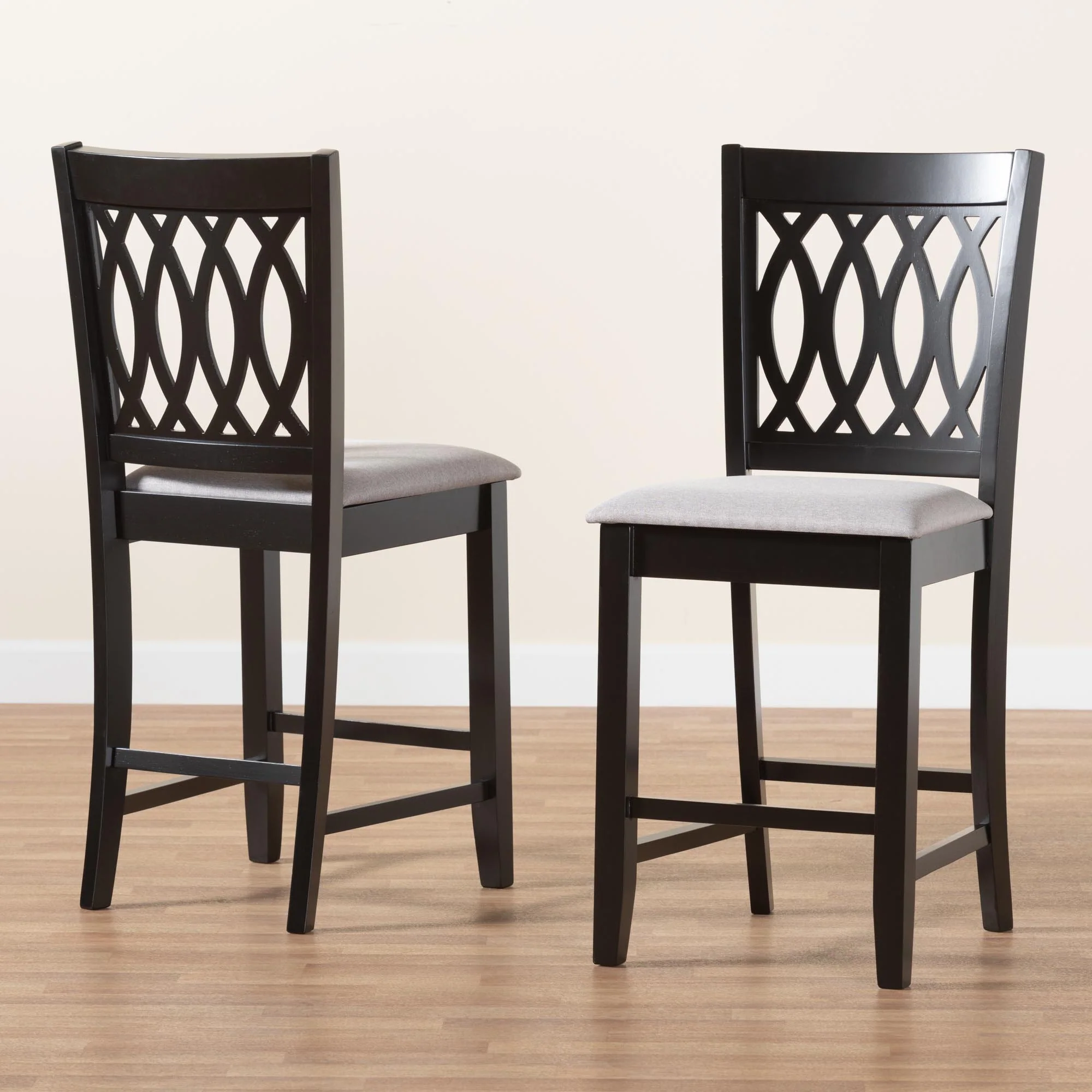 Baxton Studio Florencia Modern Beige Fabric and Espresso Brown Finished Wood Counter Stool - Image 18