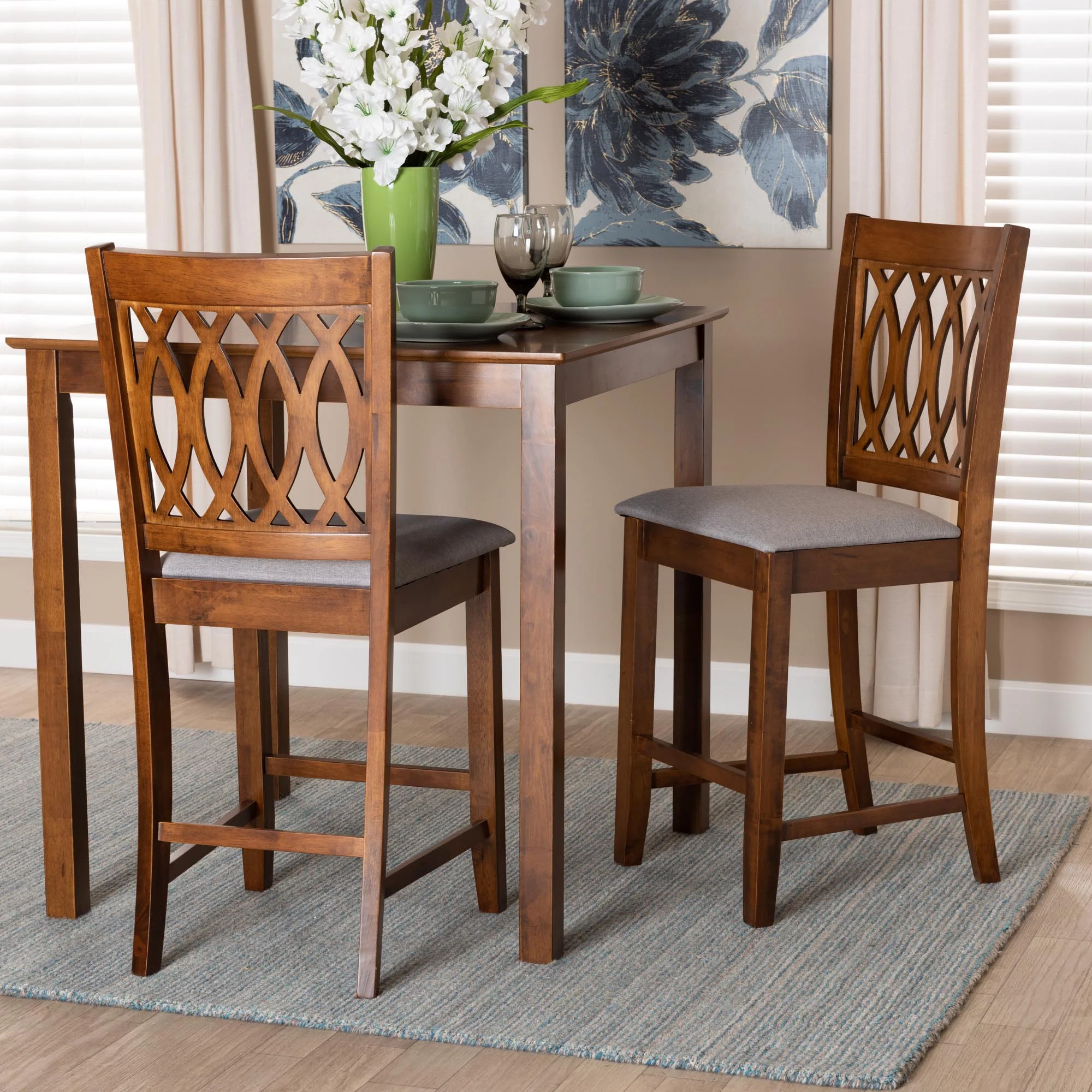 Baxton Studio Florencia Modern Beige Fabric and Espresso Brown Finished Wood Counter Stool - Image 19