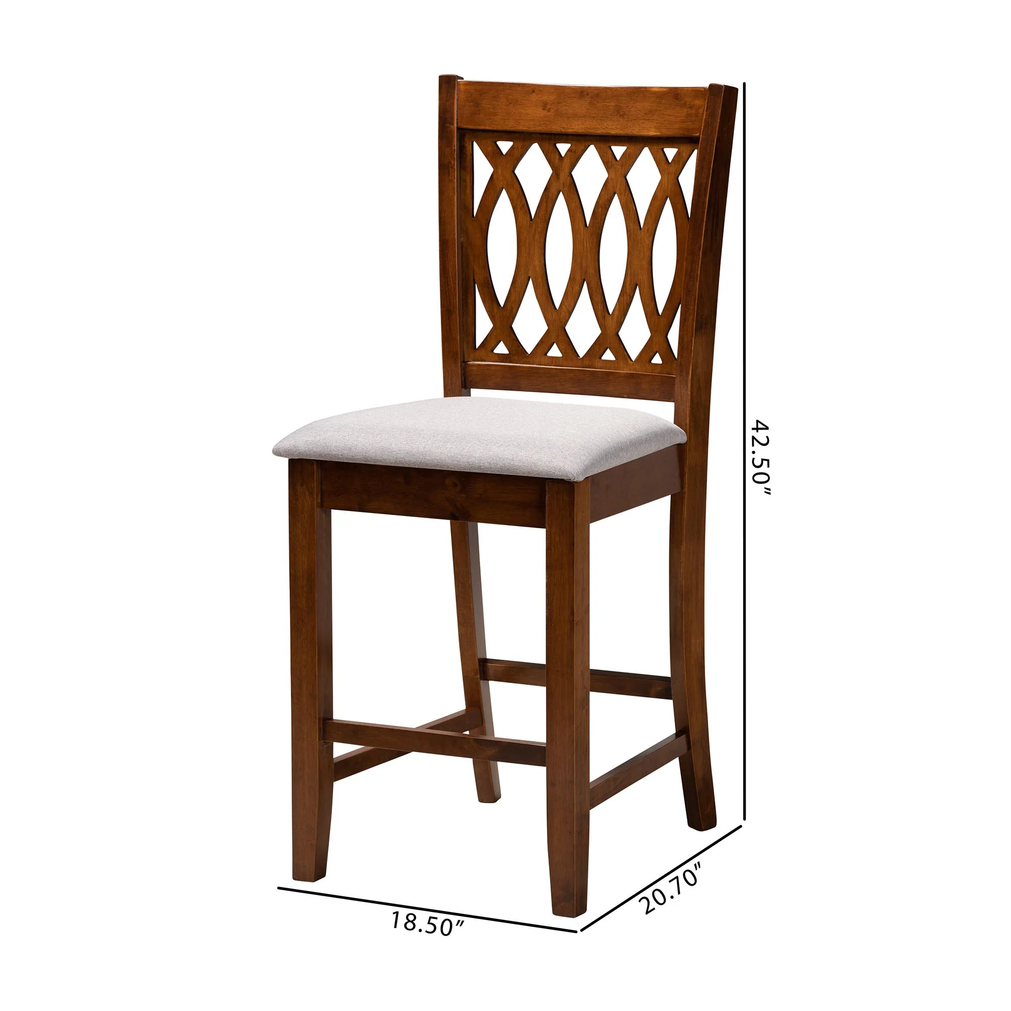 Baxton Studio Florencia Modern Beige Fabric and Espresso Brown Finished Wood Counter Stool - Image 26