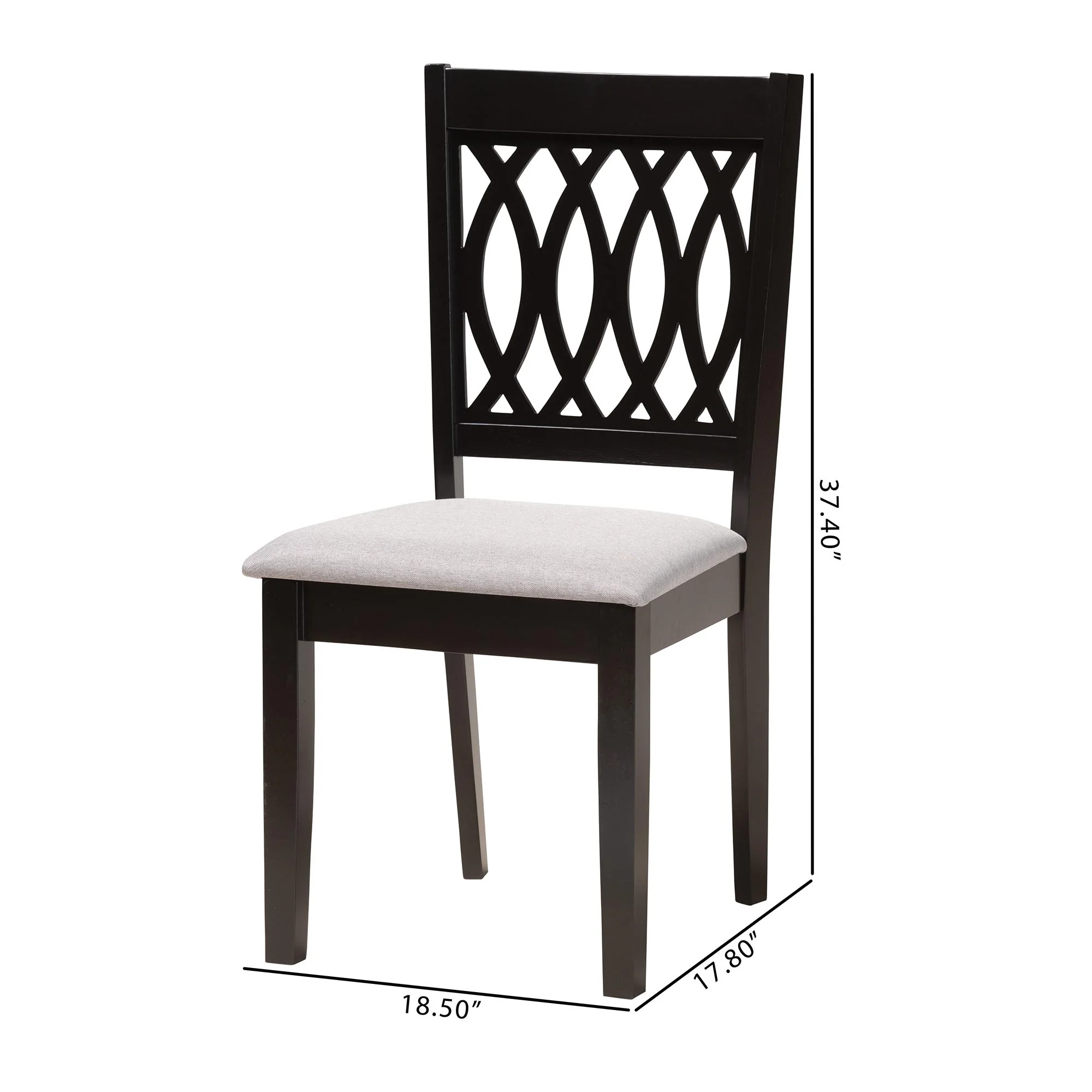 Baxton Studio Florencia Modern Beige Fabric and Espresso Brown Finished Wood Dining Chair - Image 17